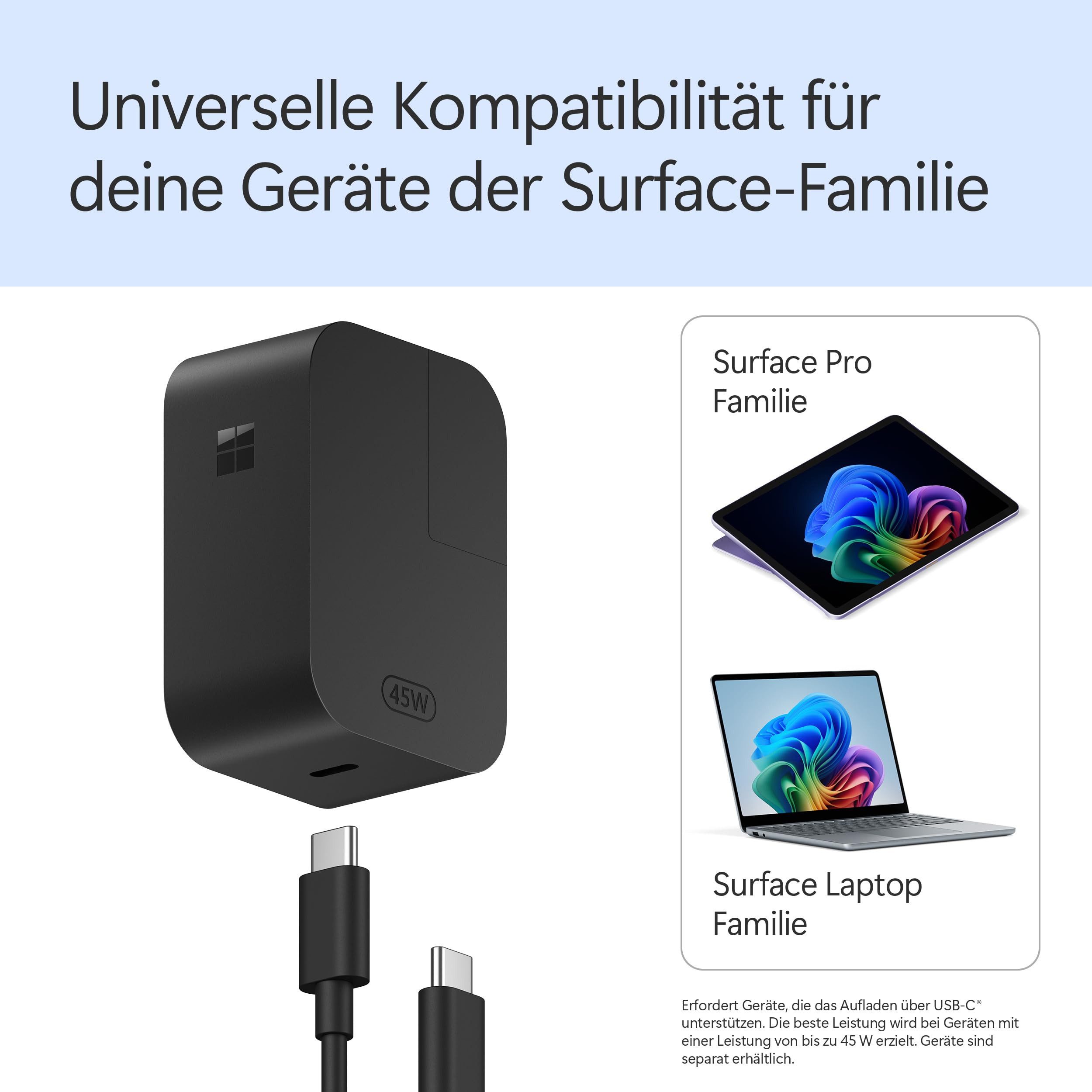 Microsoft EP2-29823 Ladestation (45-Watt USB-C Netzteil für Surface Geräte)