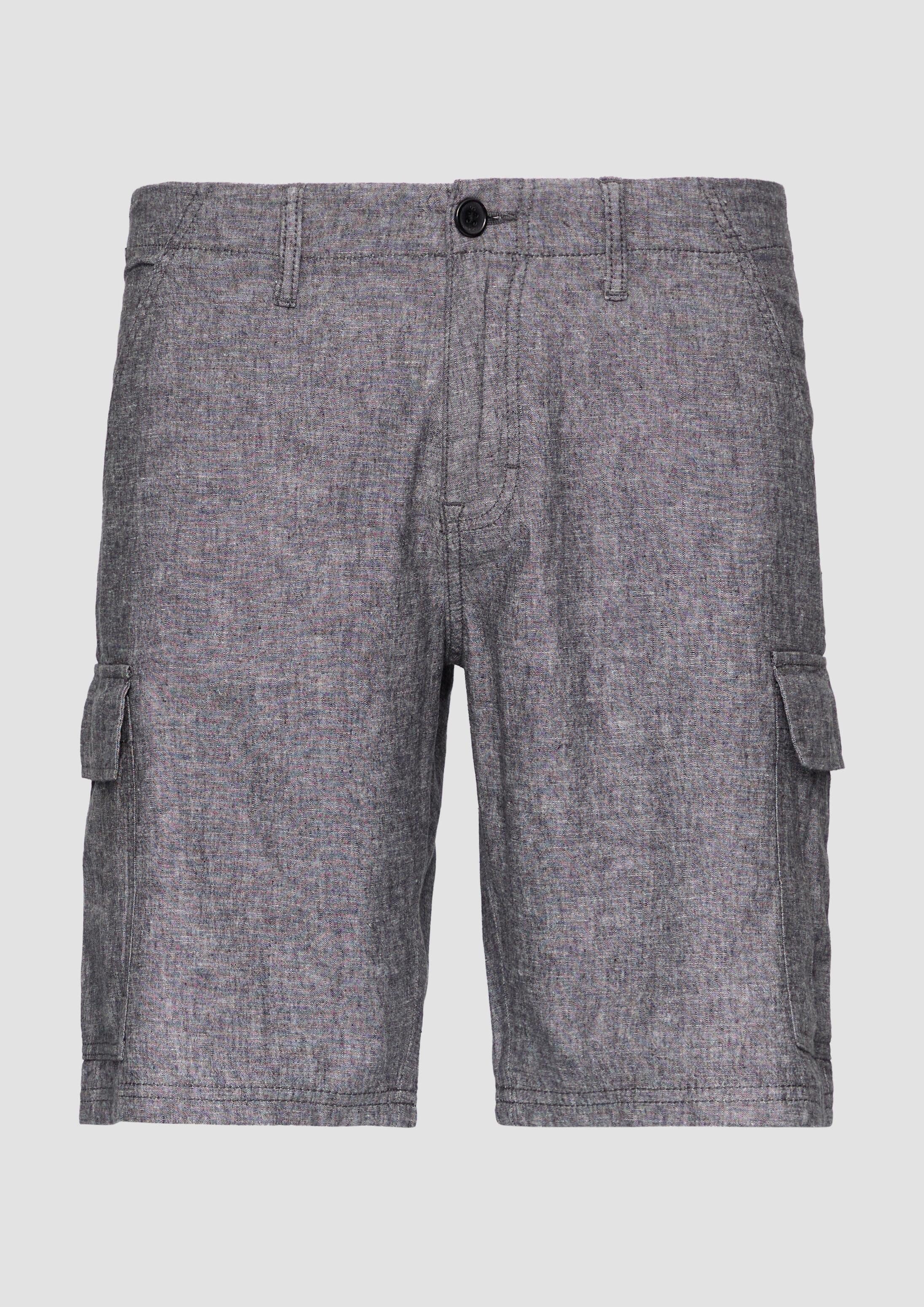 QS Shorts Hose Kurze Hose aus Leinenmix mit Cargo-Taschen