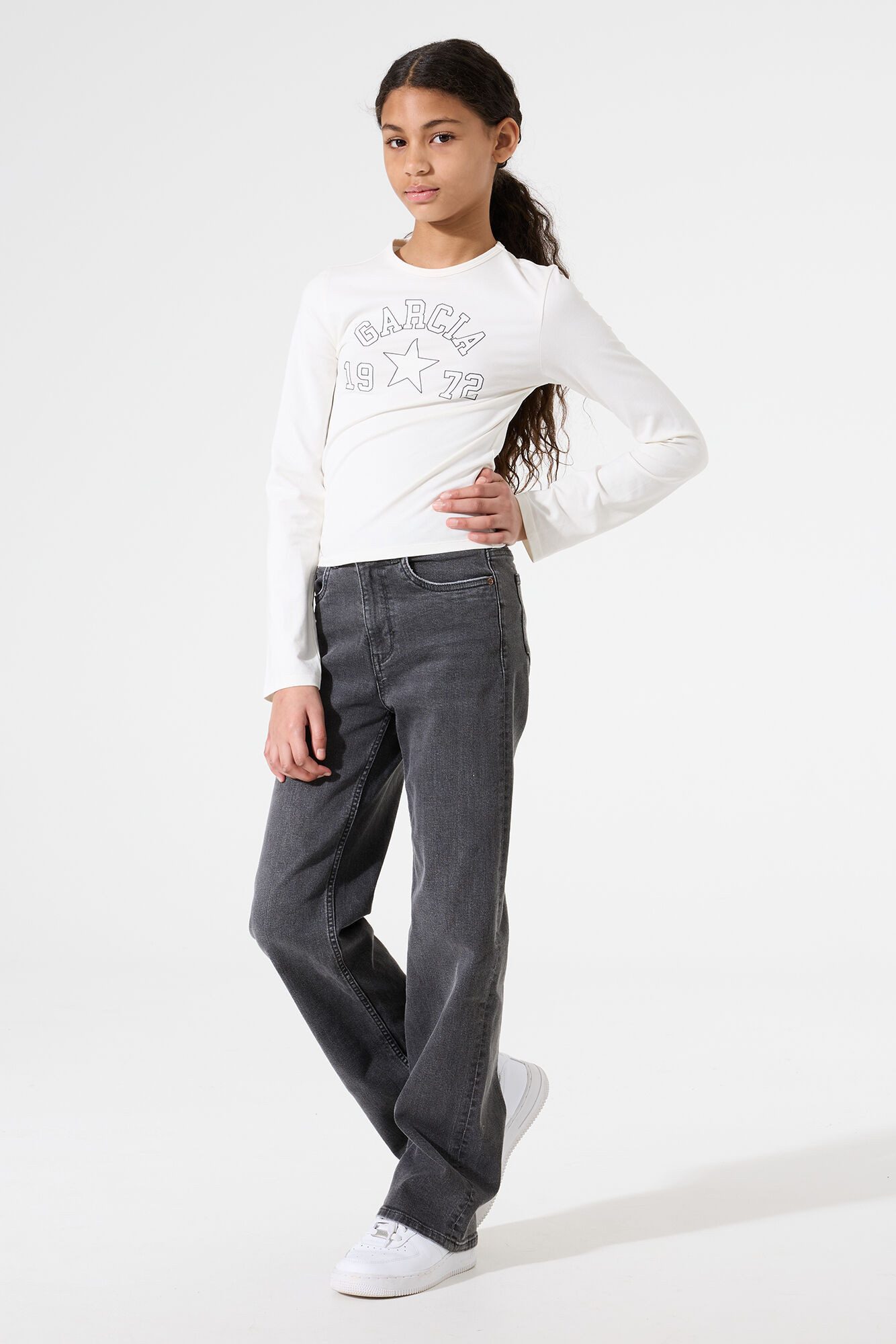 Garcia Langarmshirt Sportlicher Frontprint