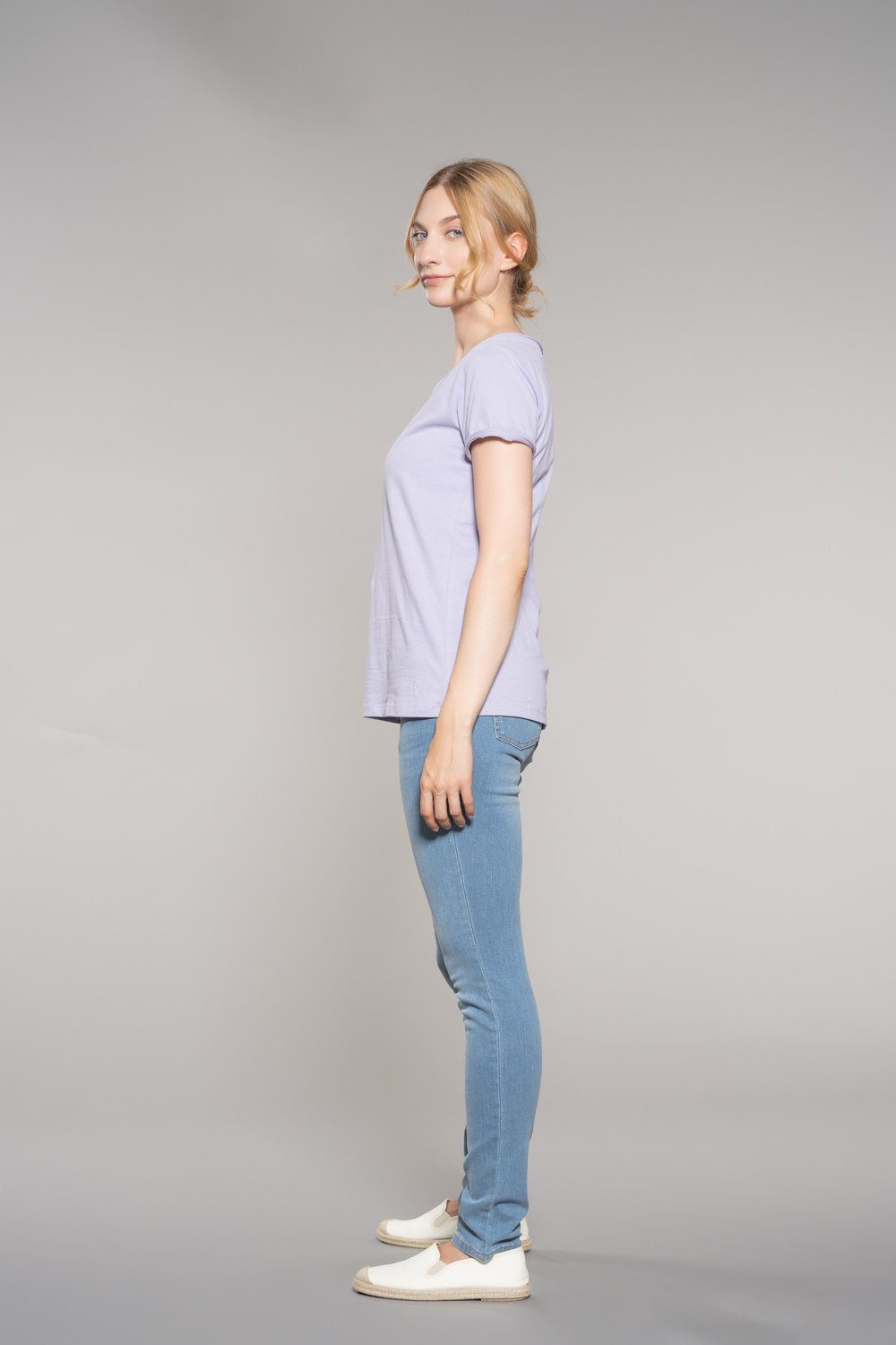 Feuervogl T-Shirt fv-Ama:lia, Damen T-Shirt, V-Neck, Open hem