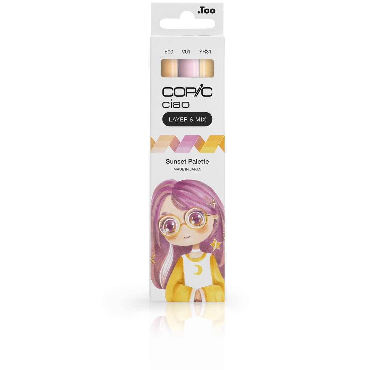 COPIC Dekorationsfolie Copic Marker Set Ciao LAYER&MIX Sunset Palette 3 Stück Faltschachtel