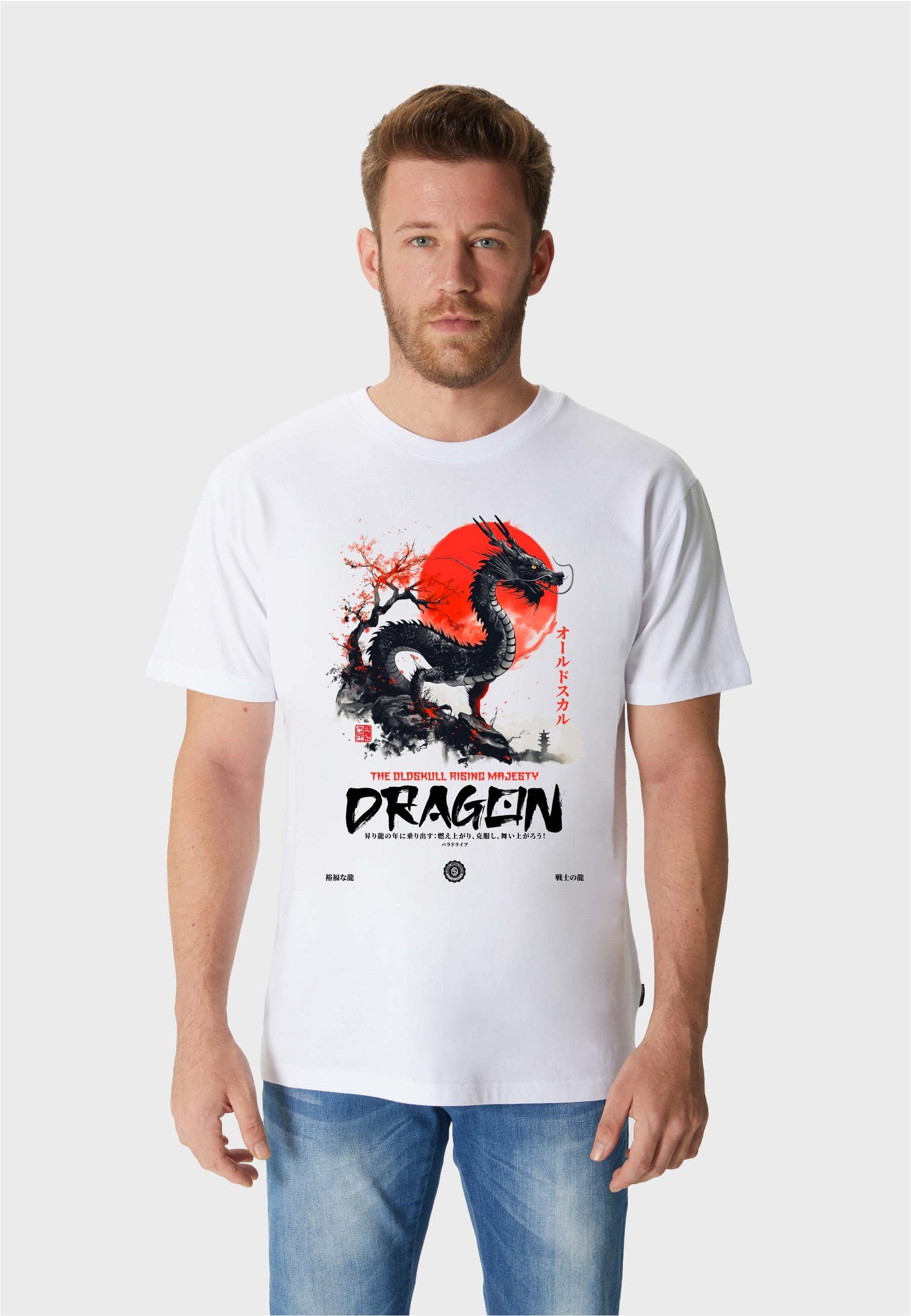 Oldskull T-Shirt ASIAN DRAGON SPIRIT GRAPHIC (1-tlg) mit angesagtem Frontprint