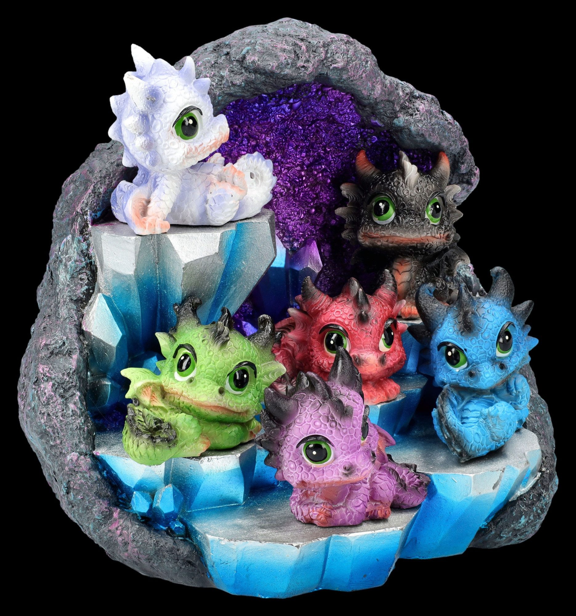 Figuren Shop GmbH Fantasy-Figur Drachenfiguren - Freche Babys mit Display - Fantasy Drache Dekofigur