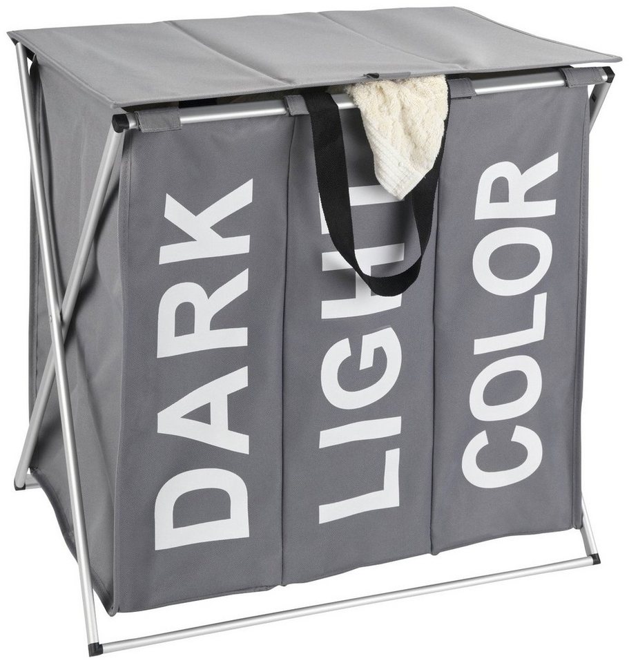 WENKO Wäschekorb »Seire: Trio«, grau, 3-tlg. Aufteilung online kaufen