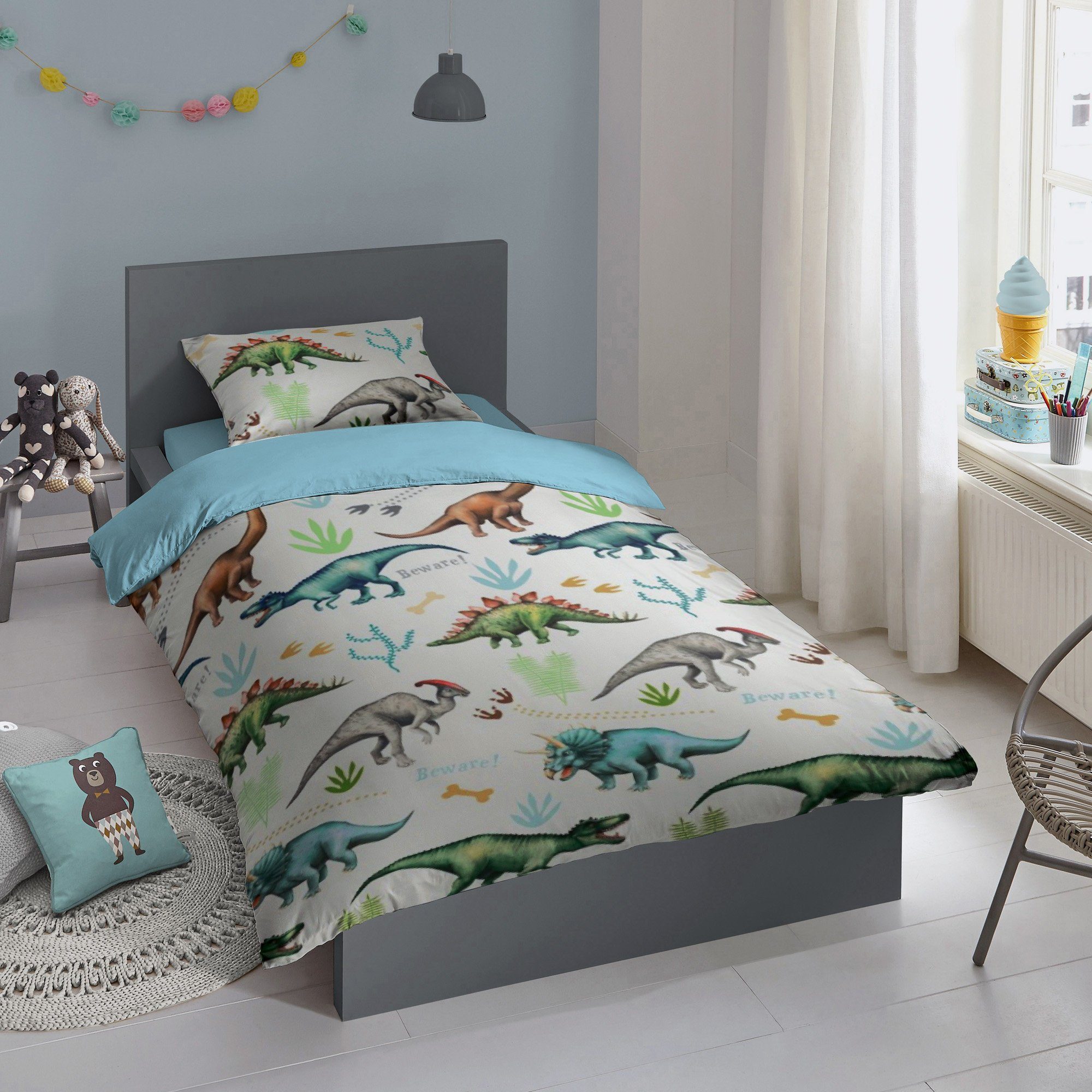 good morning Kinderbettwäsche Kinder-Wendebettwäsche "Dino", Biber, günstig online kaufen