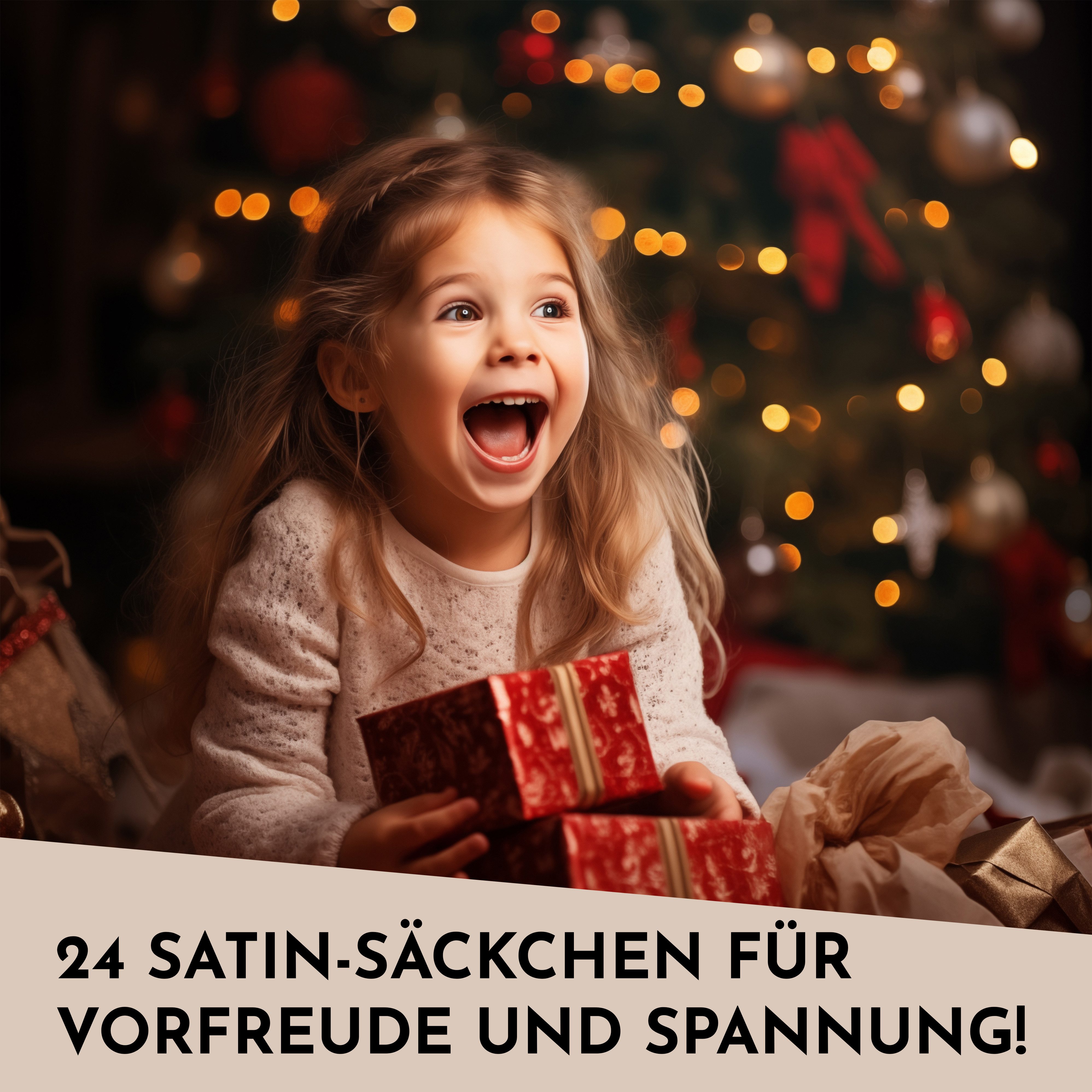 Nordstern befüllbarer Adventskalender Stoffsäckchen 24er Set als Selbstgemachter Weihnachtskalender, für Kinder, Mädchen und Frauen