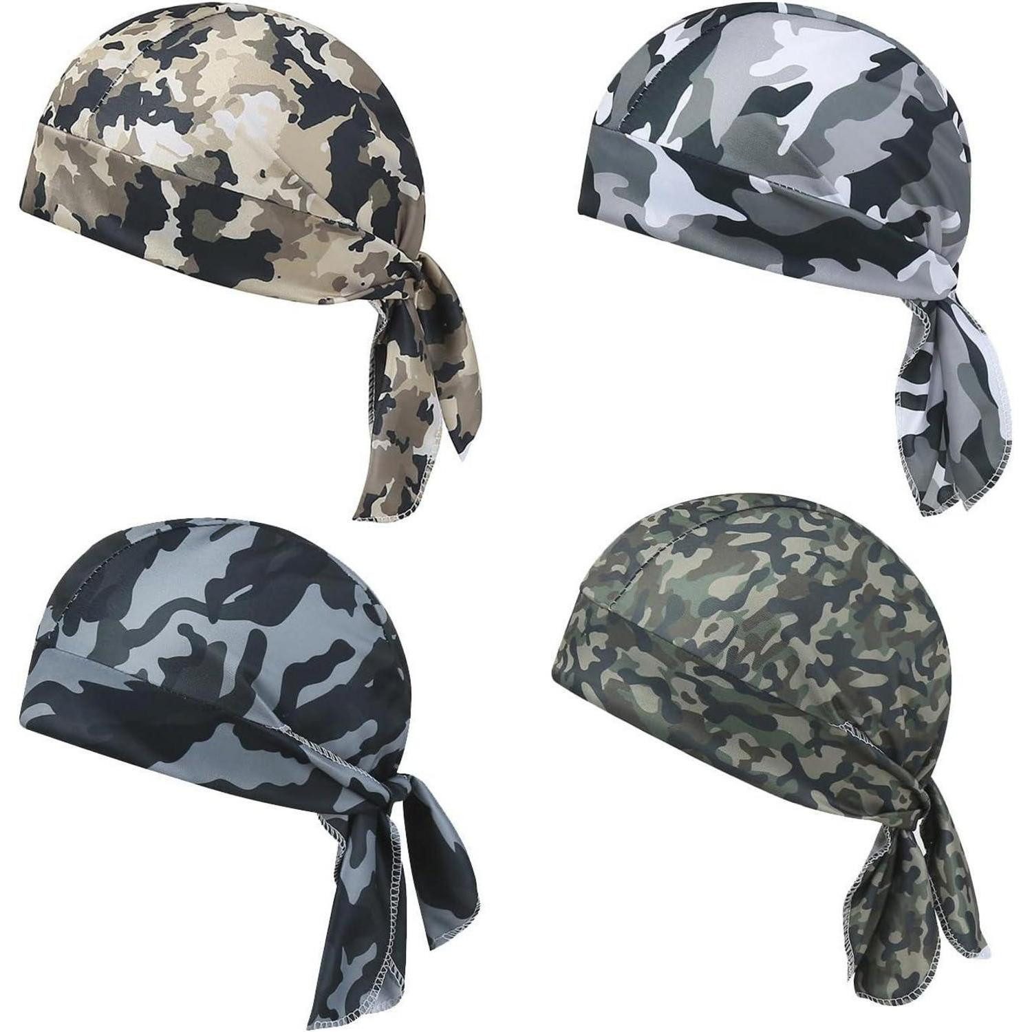LuxusKollektion Bandana Bandana Schädel-Fahrradmütze 4er Set UV-Schutz Sommer Tarnung Helm