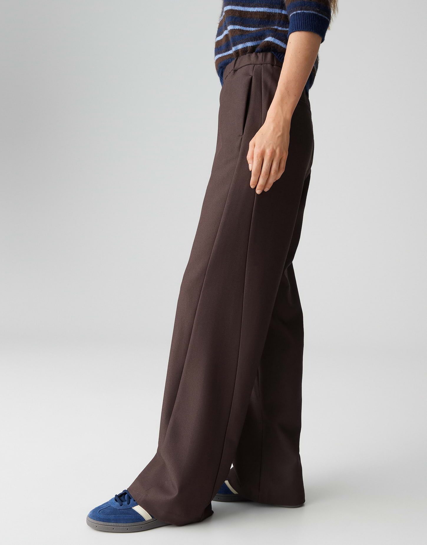 OPUS Anzughose MELANE DYNAMIC Wide Leg mit Twillstruktur