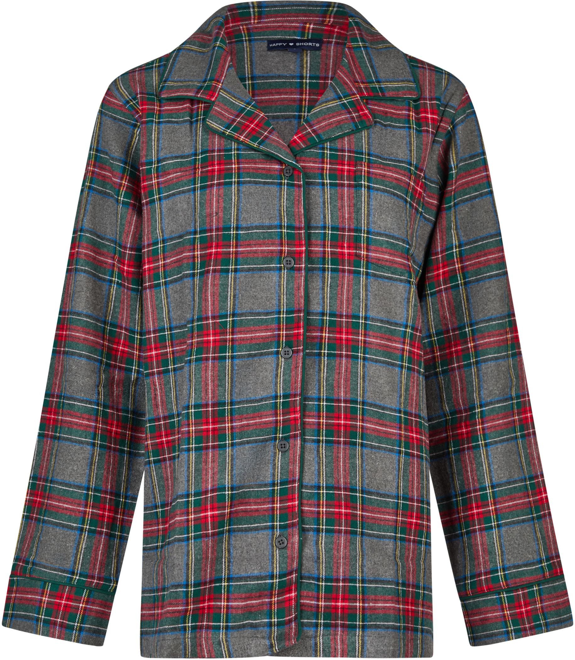 HAPPY SHORTS Pyjama Happy Shorts Damen Flanell Pyjama Schlafanzug Homewear XMAS Grau Rot