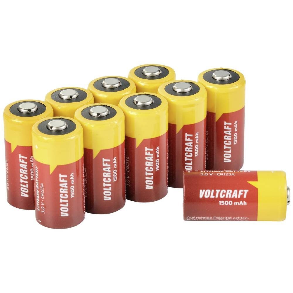 VOLTCRAFT CR123A Foto-Lithium-Batterie, 10er Fotobatterie