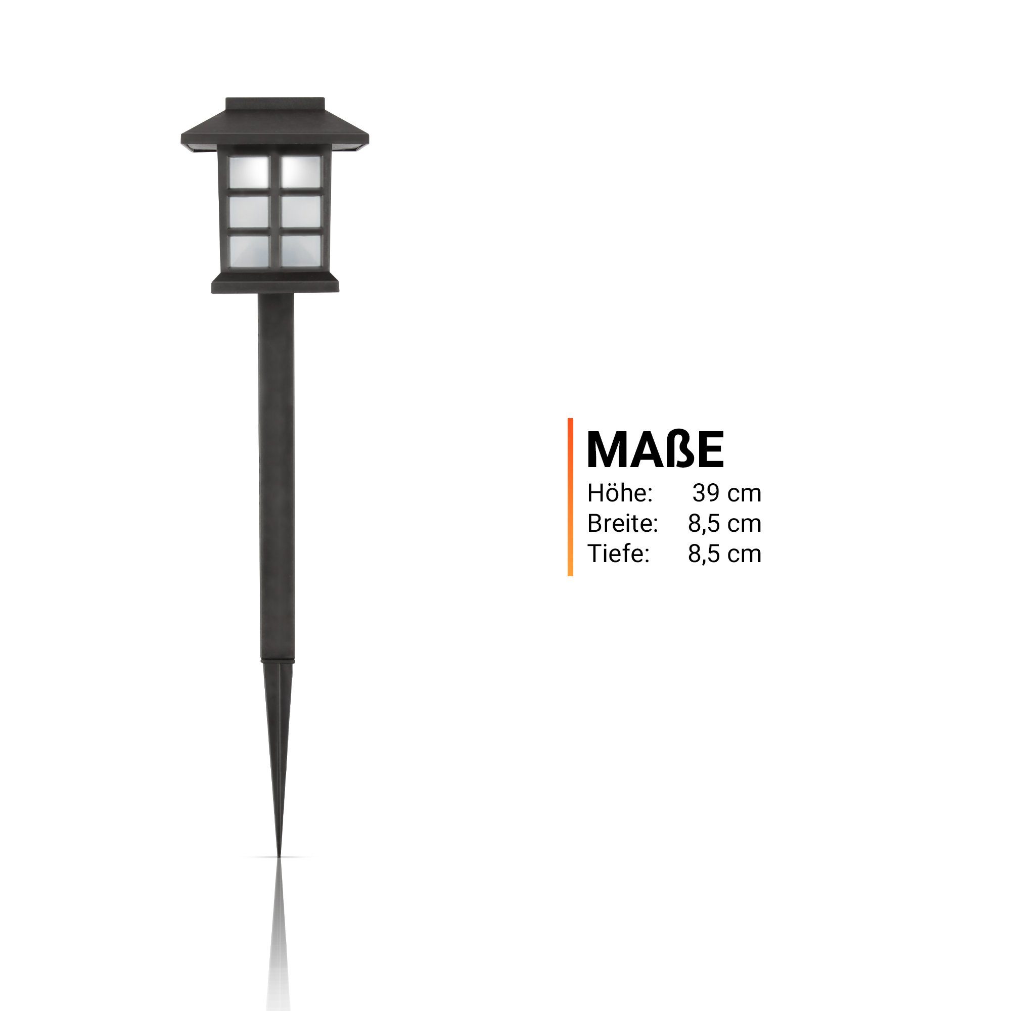 Bestlivings LED Solarleuchte SLL-76174, LED fest integriert, Kaltweiß, LED festintegriert, Solarleuchte, Wasserfest, Stecklampe für Terrassen