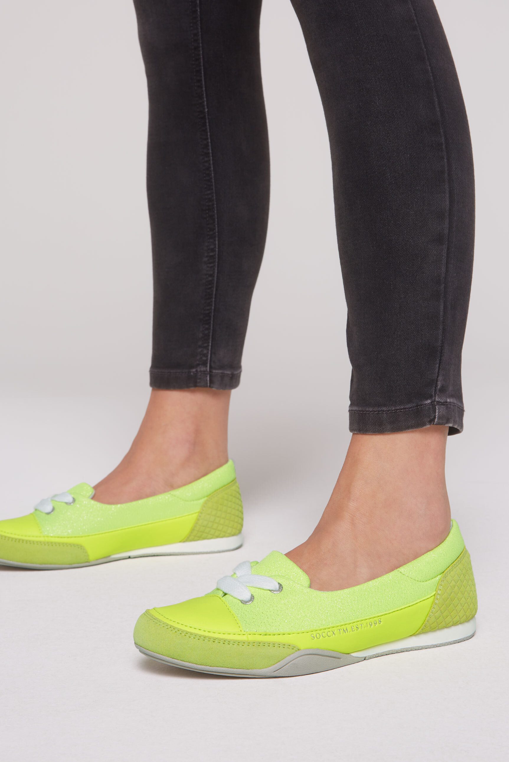 SOCCX Ballerina mit gepolsterter Textildecksohle