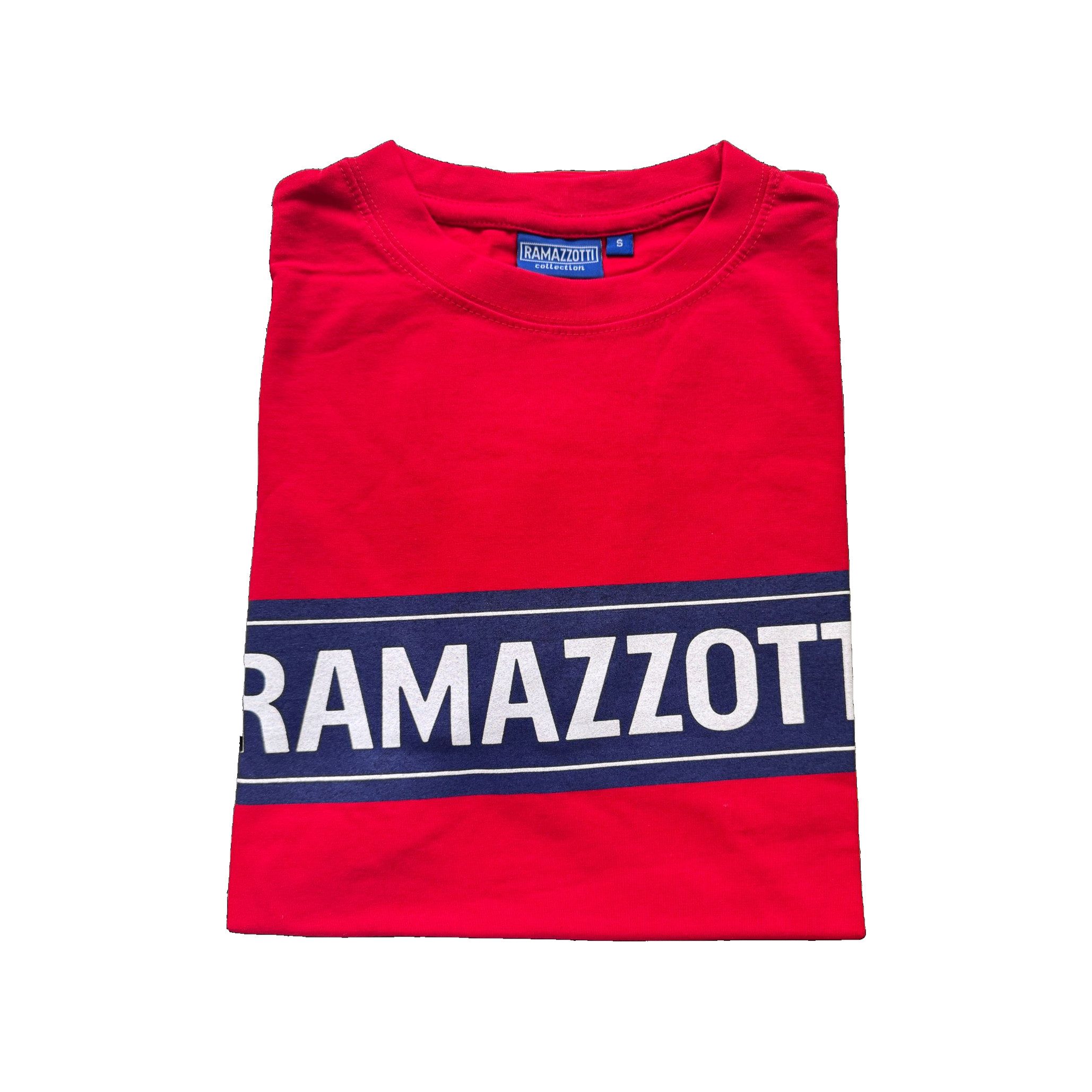 T-Shirt Ramazzotti T-Shirt Kurzarm Shirt Unisex in Rot Größe S - 100% Baumw