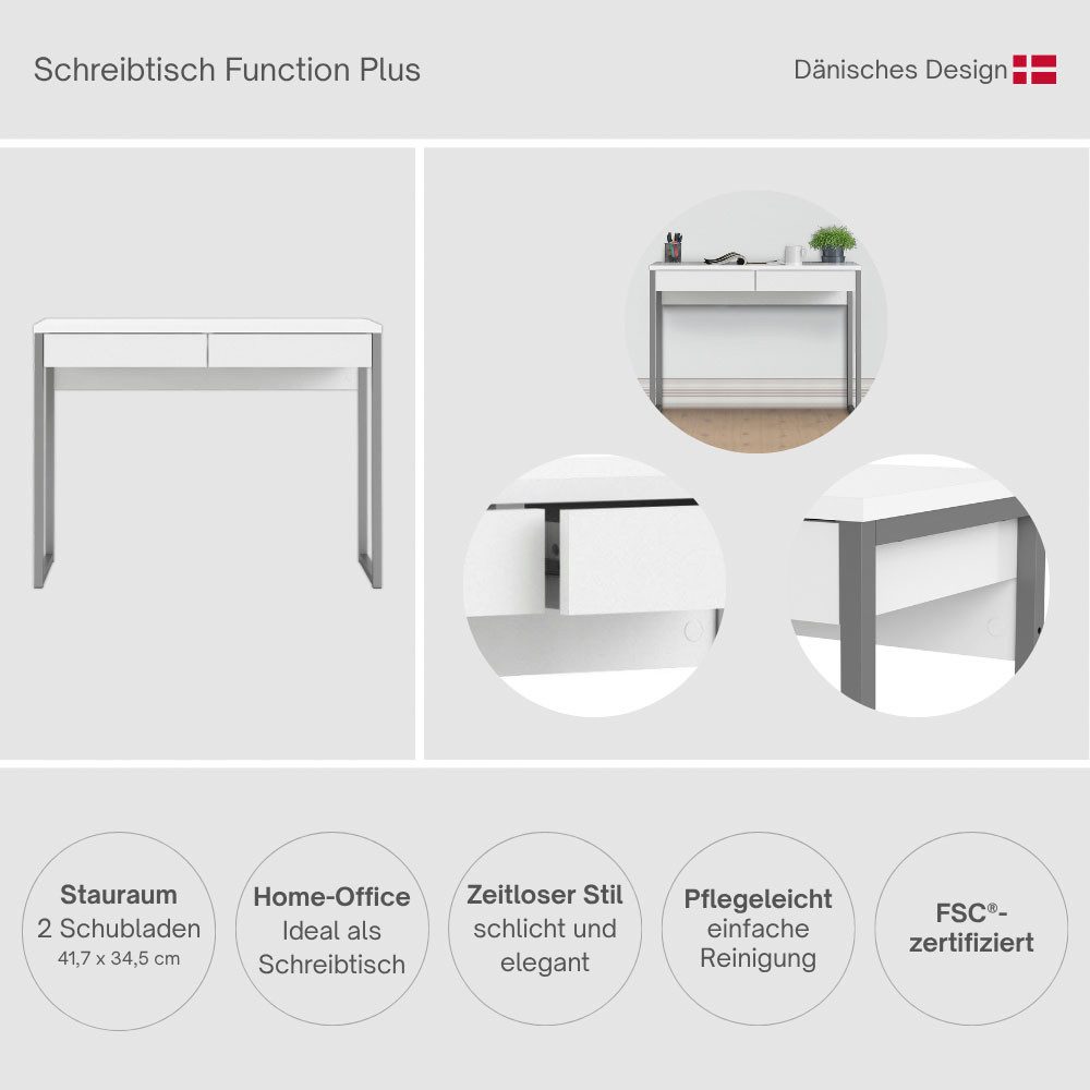 INOSIGN Schreibtisch Function Plus, mit vielen Stauraummöglichkeiten, zeitloses Design