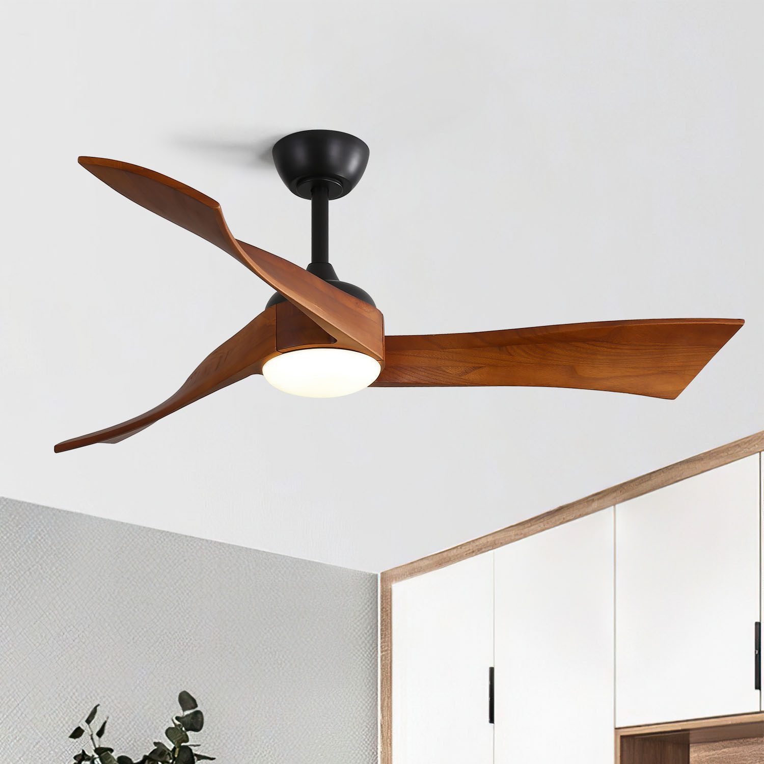 Sofucor Deckenventilator mit LED-Licht und Fernbedienung, DC, 132 cm, Timer günstig online kaufen