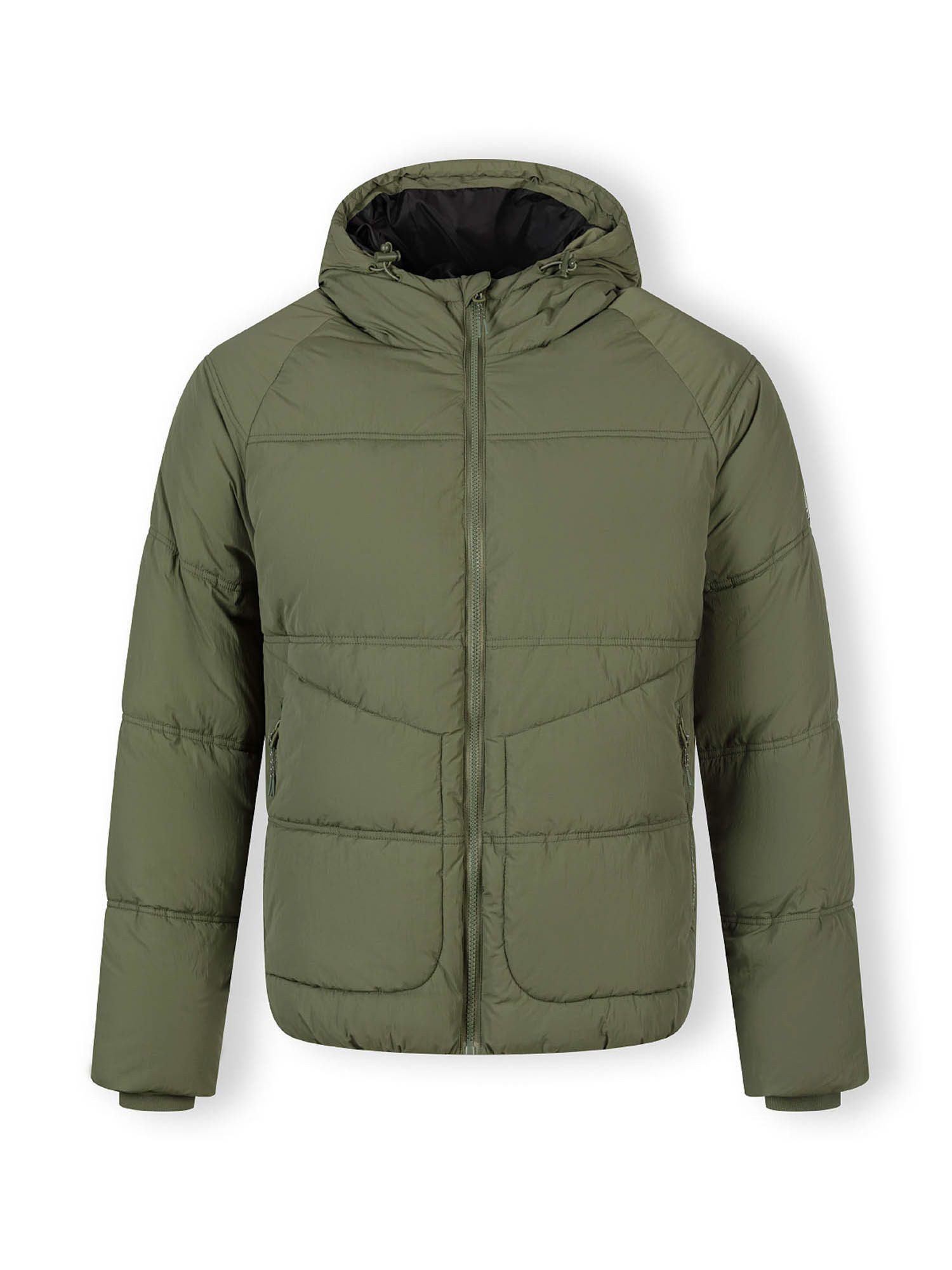 Winterjacke Steppjacke mit Reißverschlusstaschen und Ärmelpatch  (XS-XXL)
