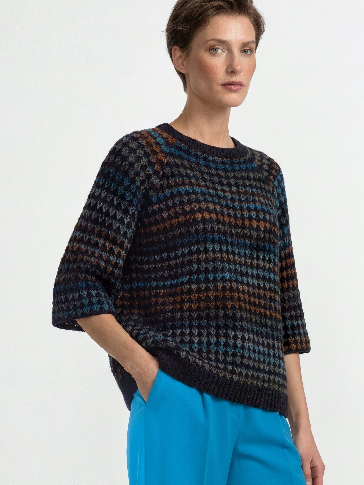 RICHROYAL Kurzarmpullover Rich & Royal