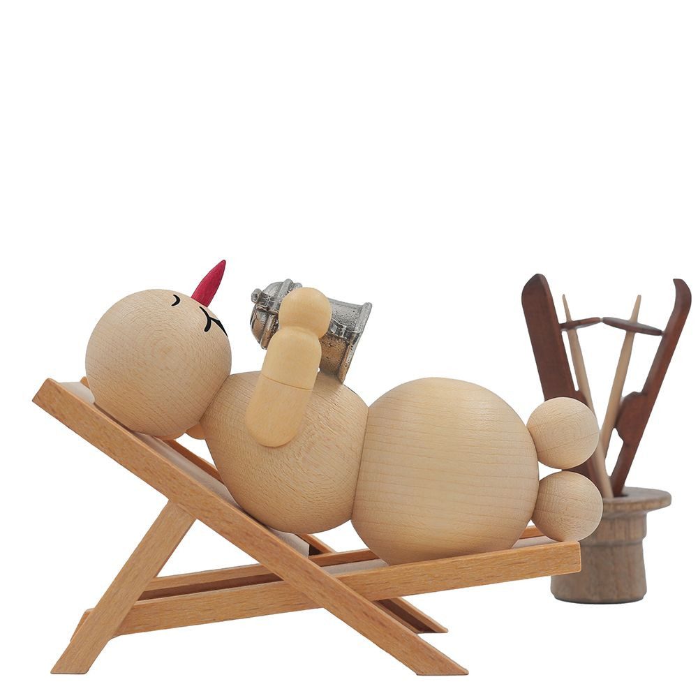 Drechslerei Volkmar Wagner Räuchermännchen Schneemann „im Liegestuhl“ - 5 c günstig online kaufen