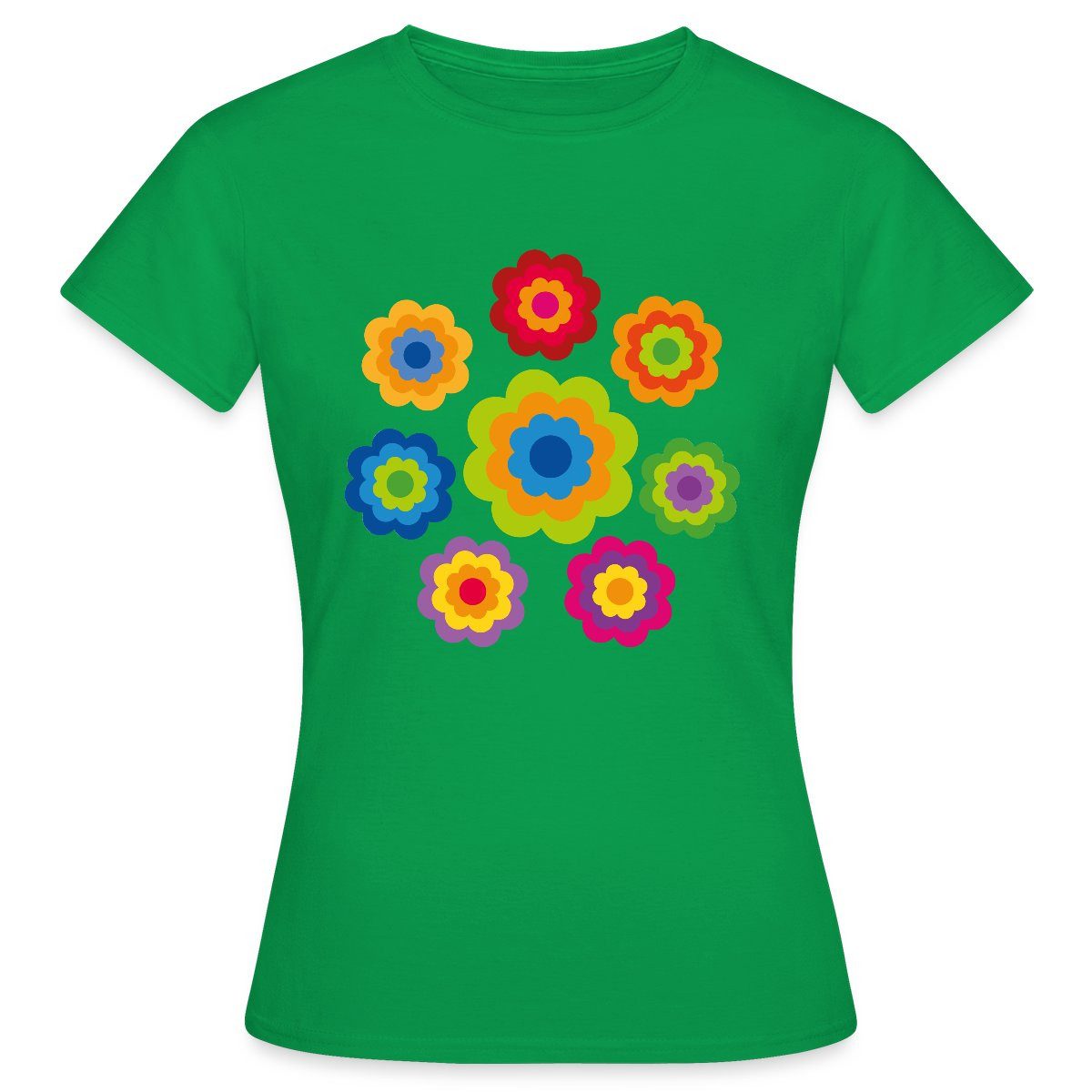 Spreadshirt T-Shirt 70er Jahre Hippie Flower günstig online kaufen