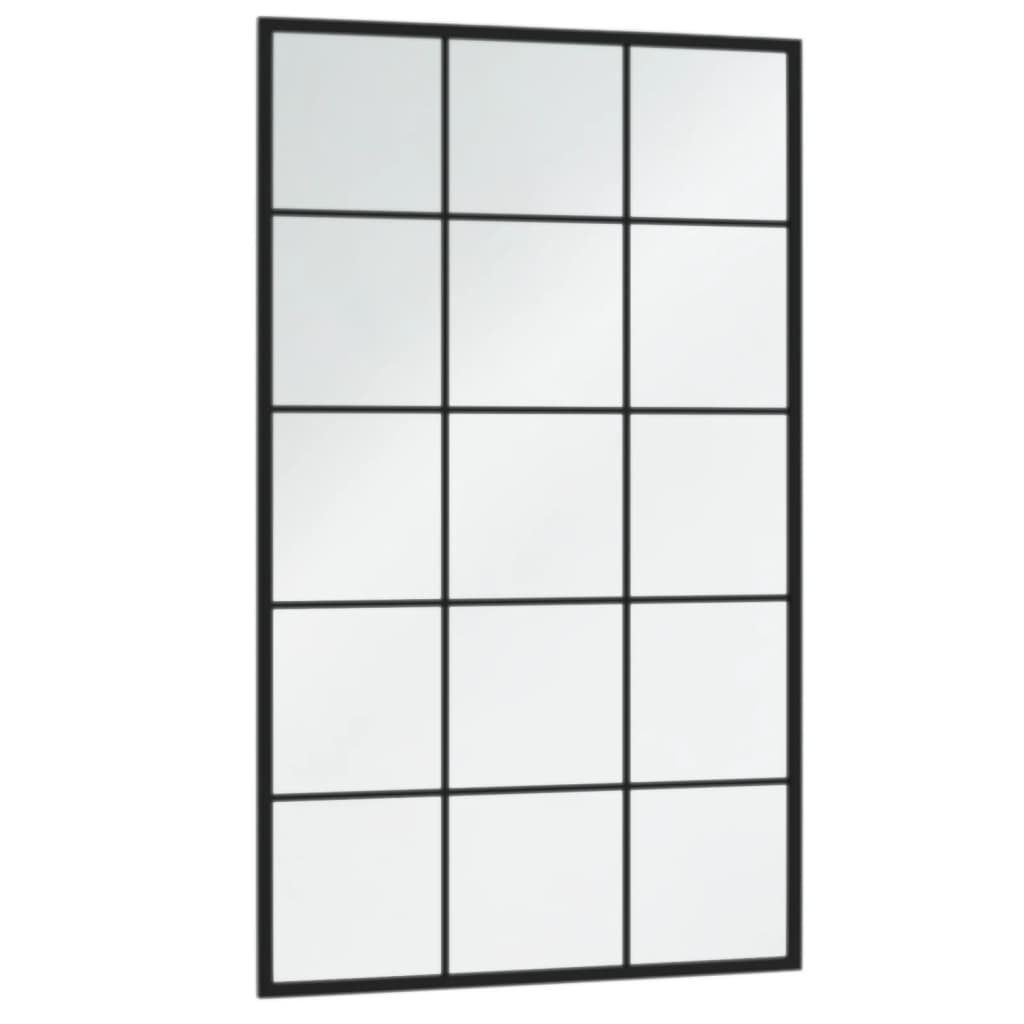 furnicato Wandspiegel Schwarzer 100 x 60 cm - 4er Set für dein Zuhause (1-St), Eleganter Schminkspiegel mit Haken zur Montage im Schlafzimmer
