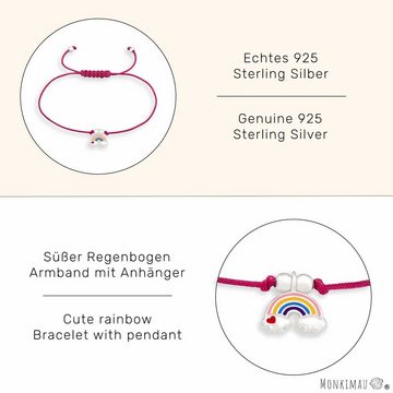 Monkimau Silberarmband Armband mit Regenbogen Anhänger aus 925 Silber (Packung)