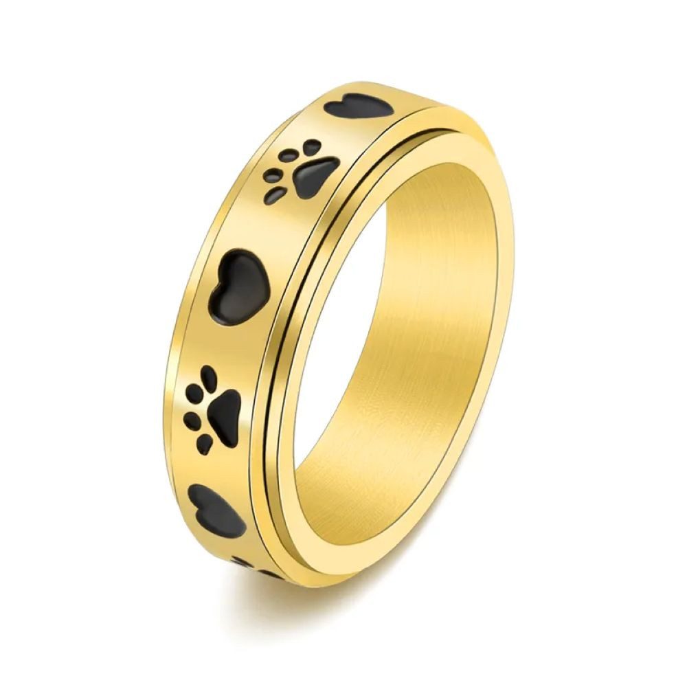 Eyecatcher Fingerring Anti Stress Fidget Ring Pfoten Herz Anxiety Ring