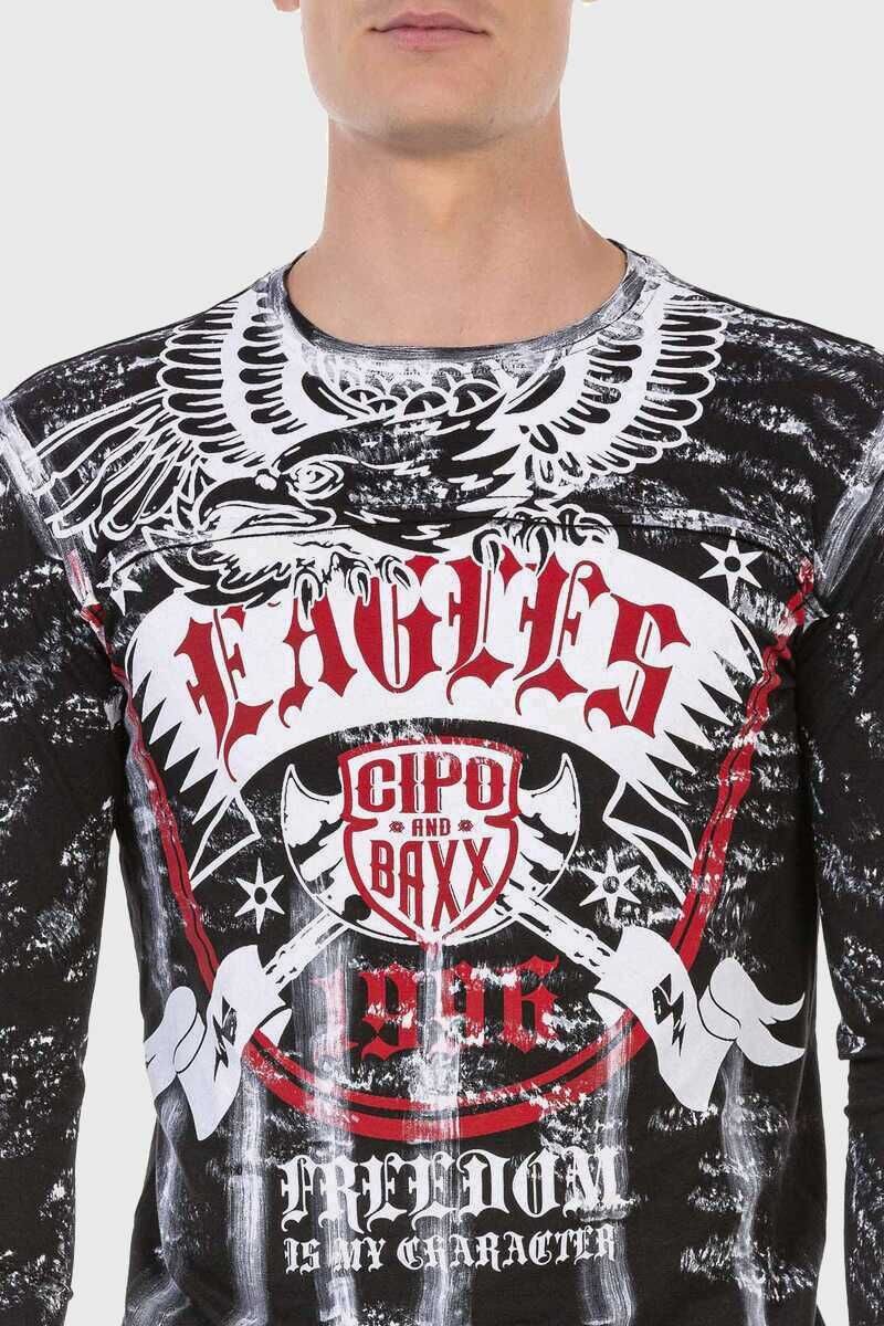 Cipo & Baxx T-Shirt Sweatshirts mit Allover-Muster und Frontprint