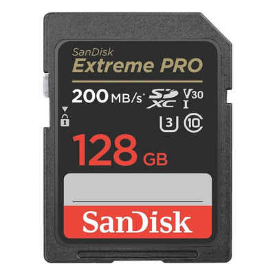 Sandisk Extreme Pro Speicherkarte (128 GB, 200 MB/s Lesegeschwindigkeit, für Spiegelreflexkameras und Camcorder)