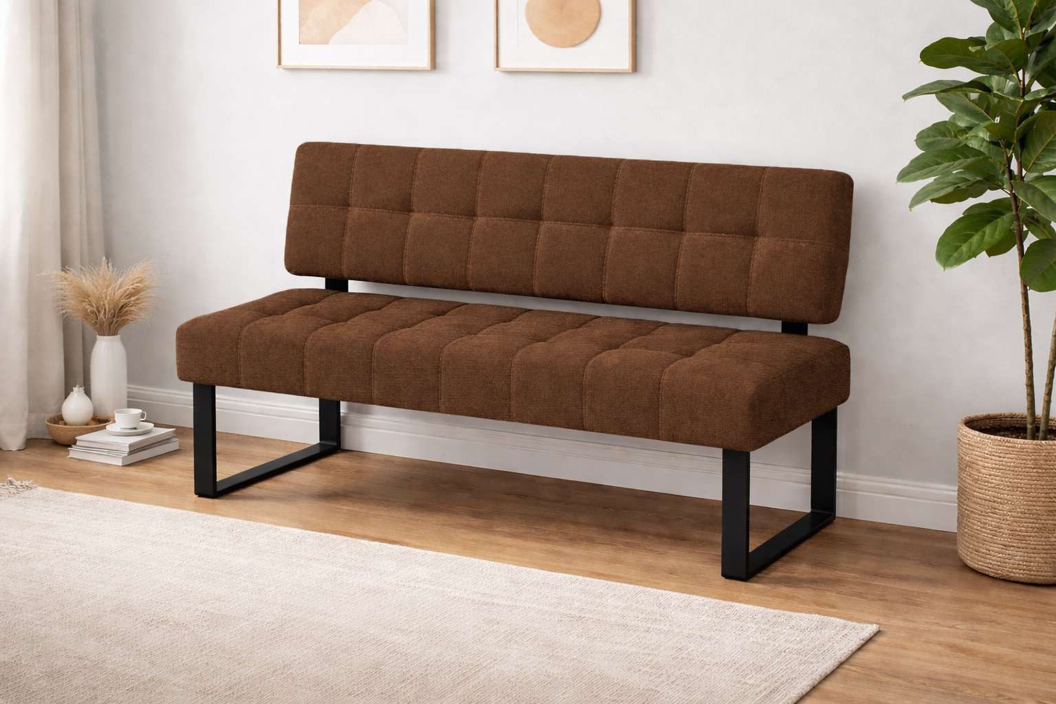 Home affaire Sitzbank Mia Küchenbank, Polsterbank, Esszimmerbank, 141x64 cm, Moderne Bank und Farben, Sitzplatzanzahl: 2-3, Frei in Raum stellbar