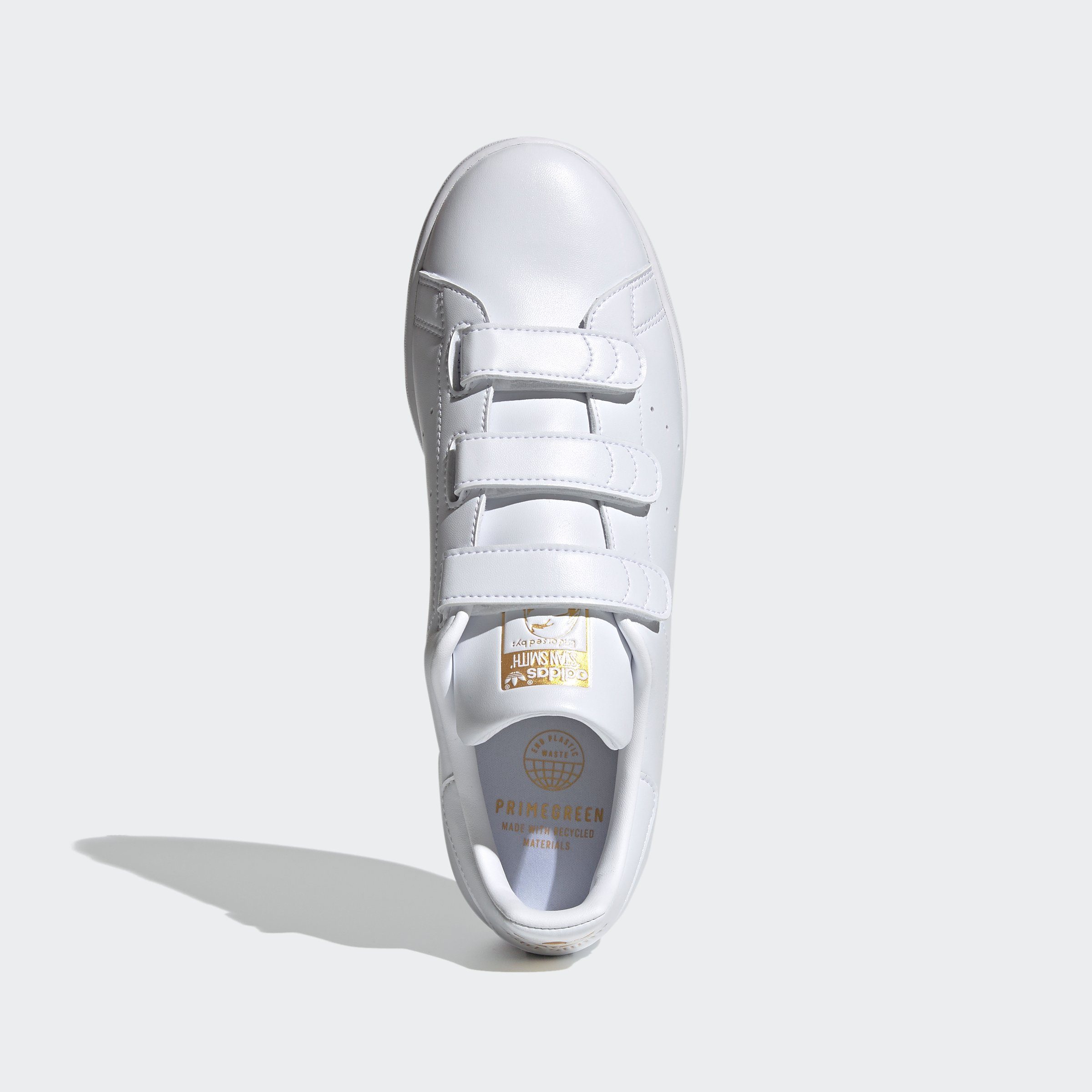 adidas Originals STAN White SMITH Gold Cloud Sneaker / White Metallic Cloud 