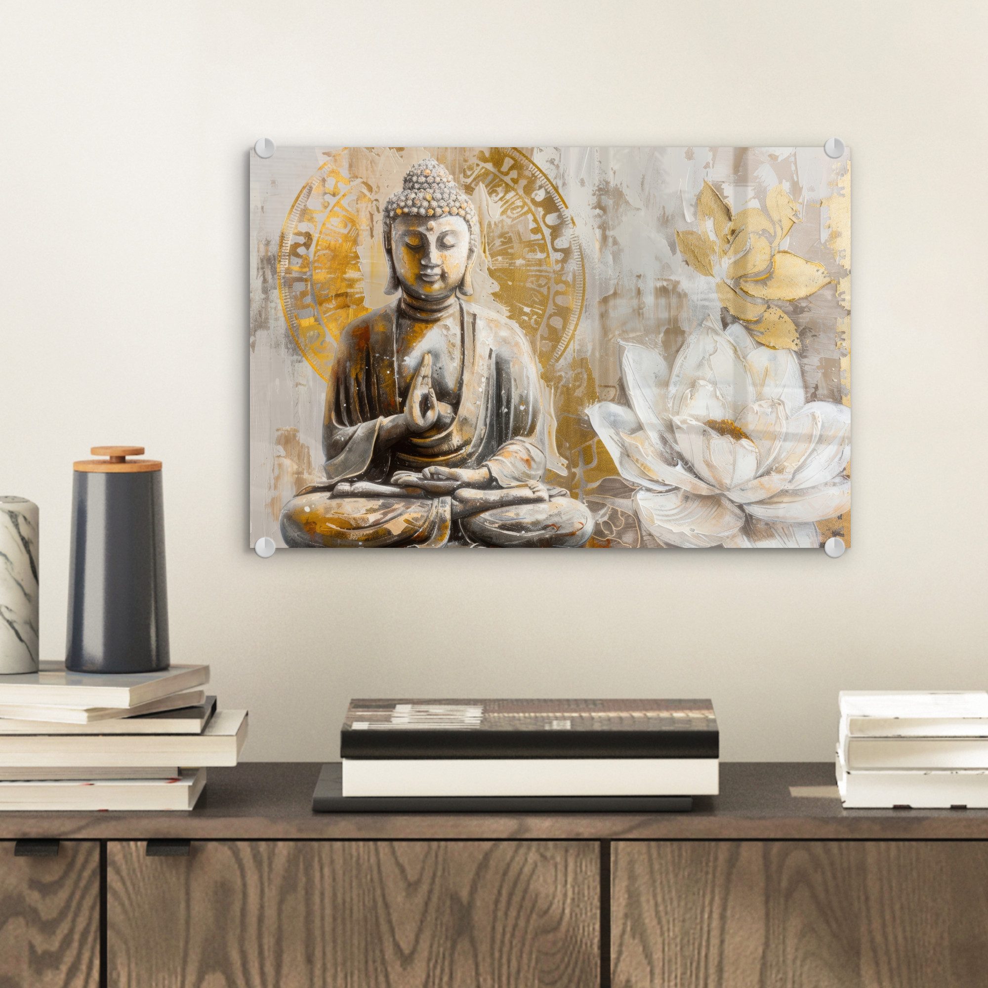 MuchoWow Acrylglasbild Buddha - Blume - günstig online kaufen