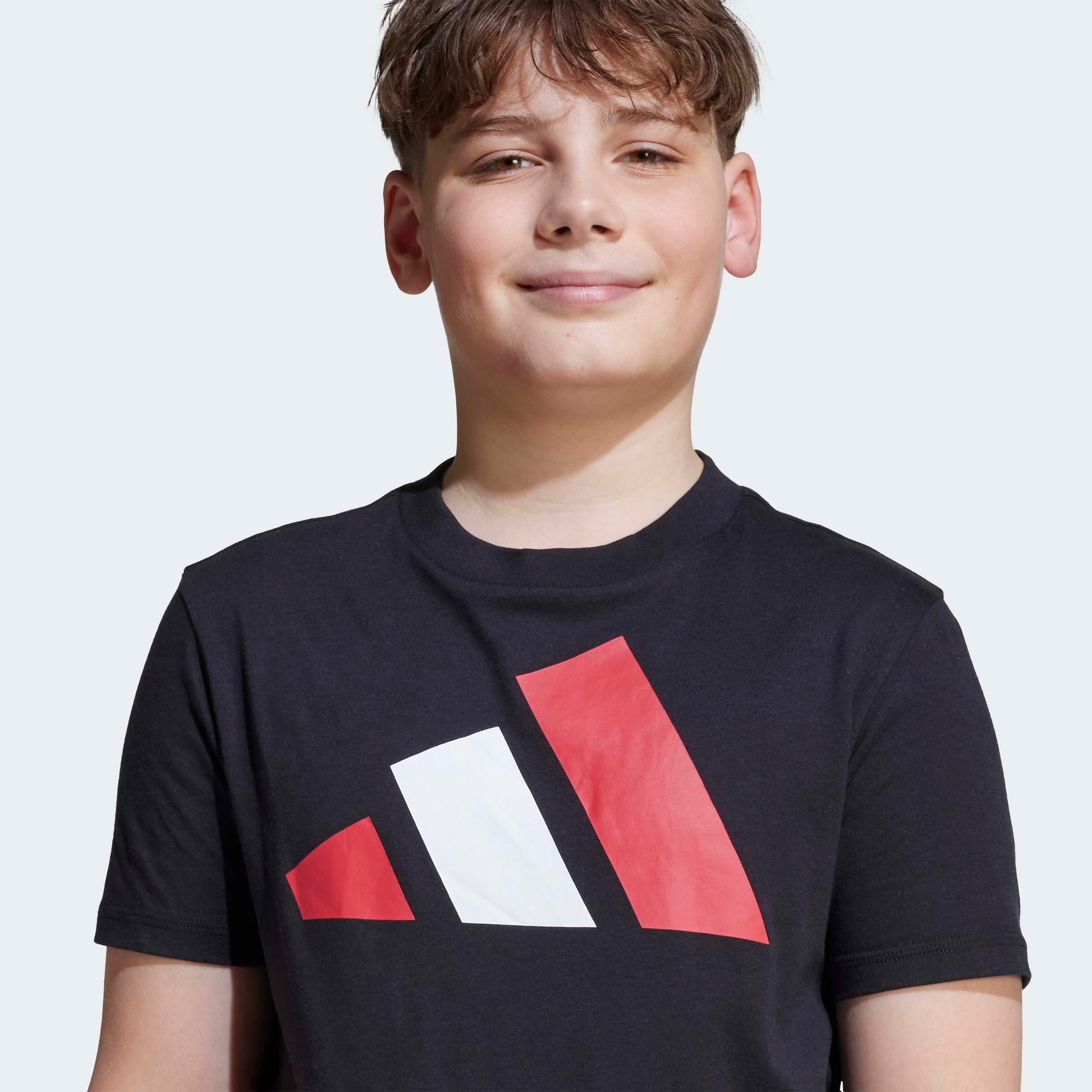 adidas Sportswear T-Shirt J BL TEE 160 für Kinder und Teens, mit Rundhalsausschnitt, aus 100 % Baumwolle