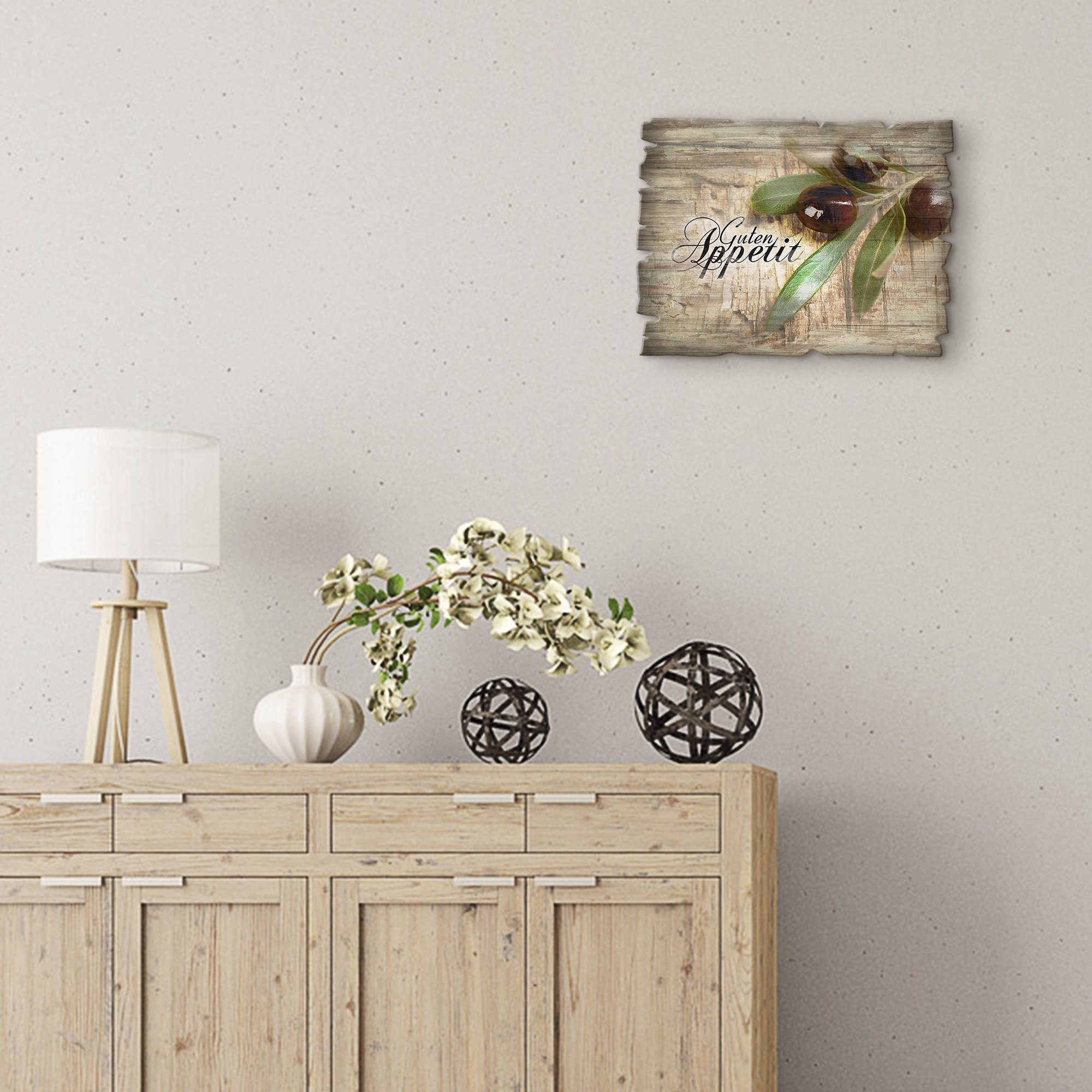 Artland Holzbild Oliven Guten Appetit, Speisen günstig online kaufen