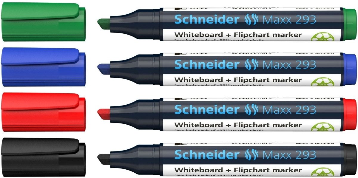 SCHNEIDER Whiteboard Marker Board-Marker Maxx 293 nachfüllbar 2+5mm VE=4 Farben (30 Stück)