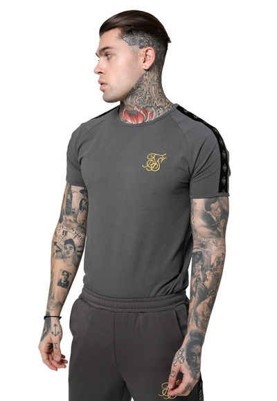 Siksilk T-Shirt »SikSilk T-Shirt Herren S/S RAGLAN TAPE GYM TEE SS-14965 Cement Grau«
