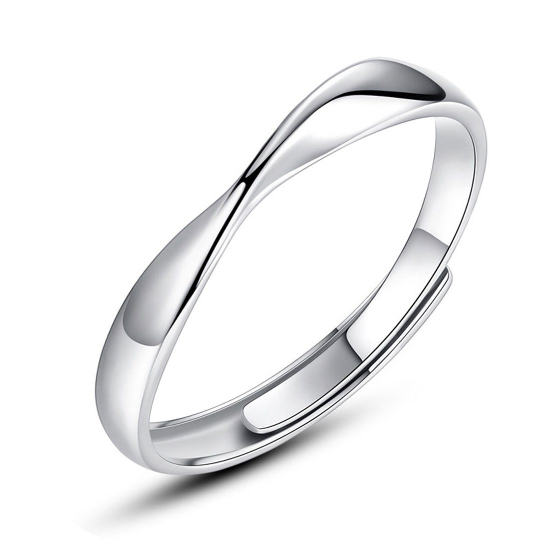 Damen Fingerring Zirkonia Silber Verstellbarer Poliert Herren 925 Haiaveng Ring