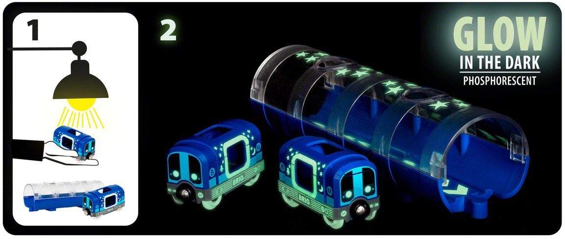 BRIO® Spielzeug-Zug BRIO® WORLD, Tunnelbox U-Bahn, leuchtet im Dunkeln