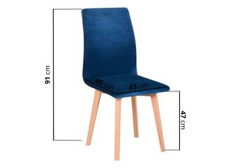 MOEBLO Stuhl Nelko 2 (Polsterstühle, Holzstühle, Esszimmerstühle, Stühle kaufen, Massivholz), (BxHxT): 43x91x40 cm