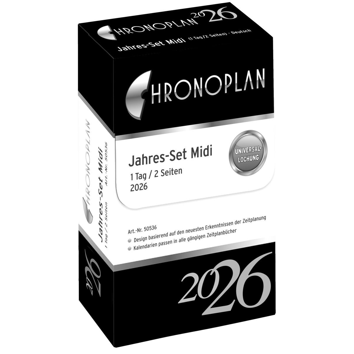 CHRONOPLAN Terminplaner Jahres-Set Midi 1 Tag/1 Seite Kalendarium 2026