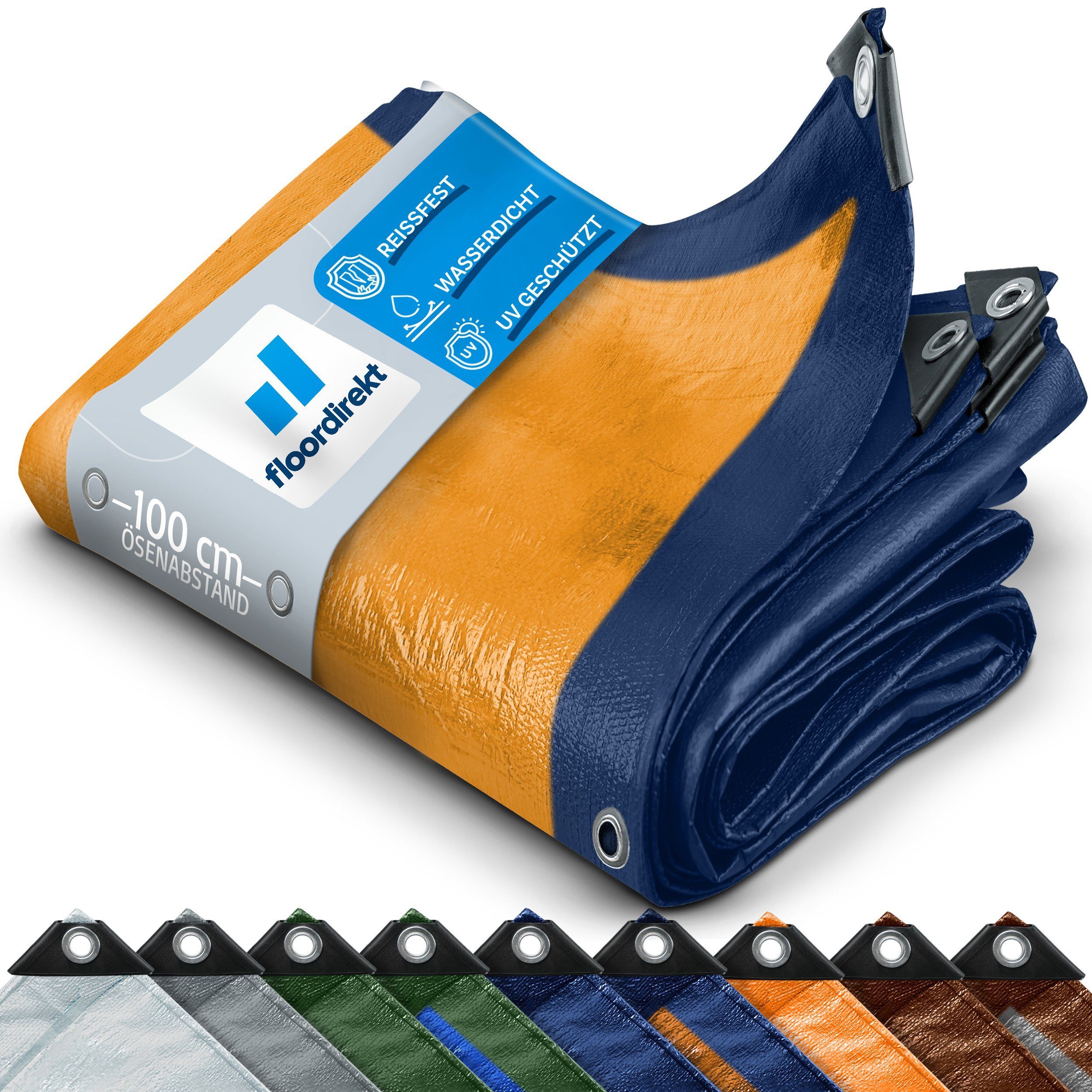 Kubus Schutzplane Abdeckplane 240 g/m², verschiedene Farben, verschiedene Größen, Reißfest & Wasserdicht