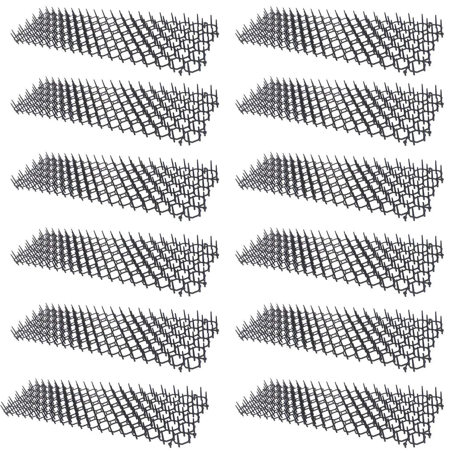 varivendo Marder-Schutzgitter 6 x Tier Abwehrmatte (12 Stück), 50x13x3 cm, Set, 12-St., Tier-Abwehrmatten, Tierabwehr Katzenabwehr Dornengitter Marderabwehr Tierschreck
