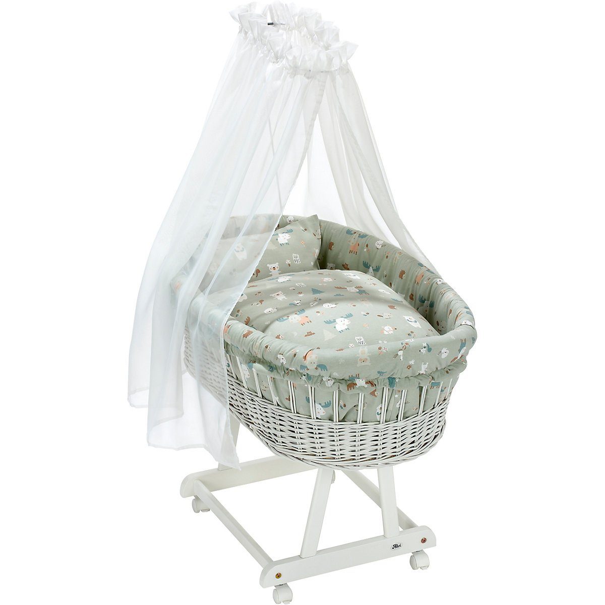 Möbel Babymöbel Alvi® Stubenbett Stubenwagengarnitur Birthe 3tlg. Baby Forest