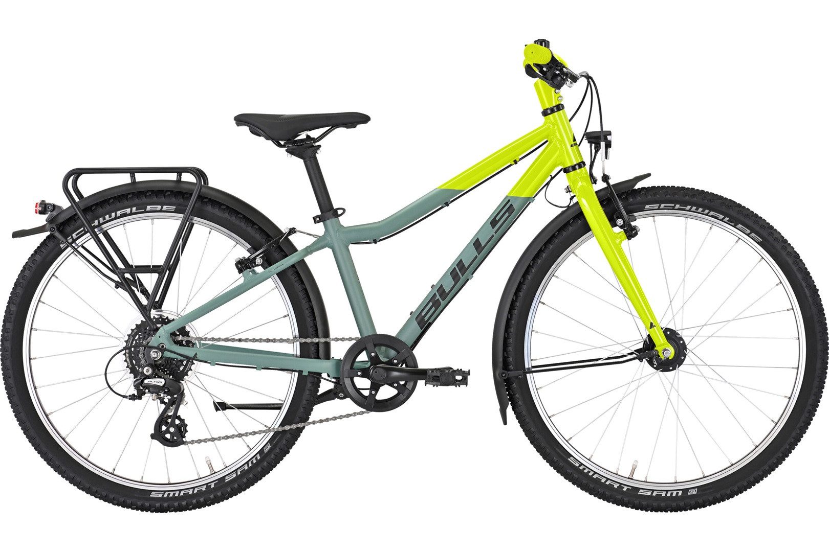 Bulls Kinderfahrrad Bulls Tokee Lite Street 24'' 8-Gang Jungen grün 2025, 8 Gang Shimano Altus RD-M310, Kettenschaltung