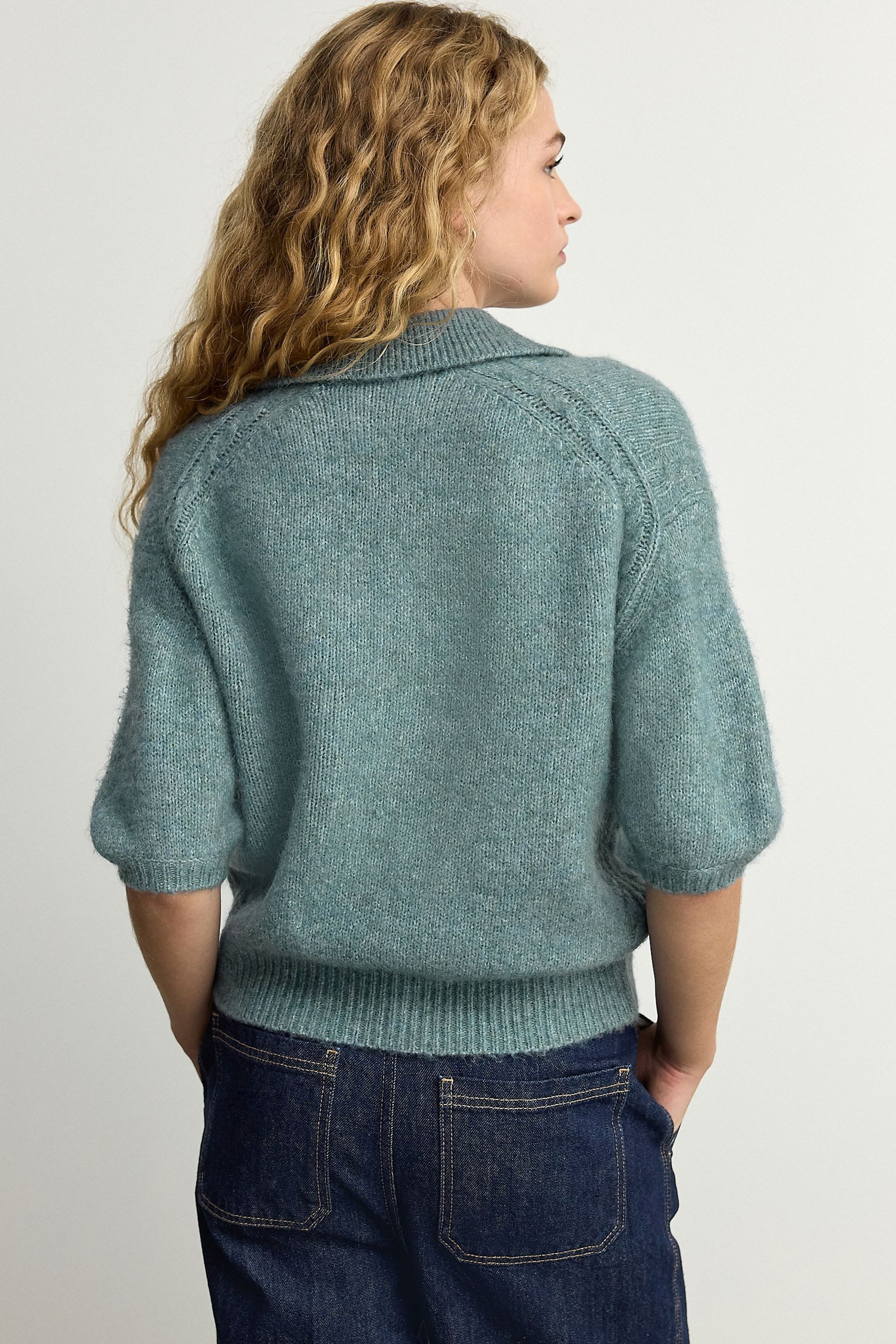 Next Strickpullover Weiches, kurzärmeliges Strick-Polohirt mit günstig online kaufen