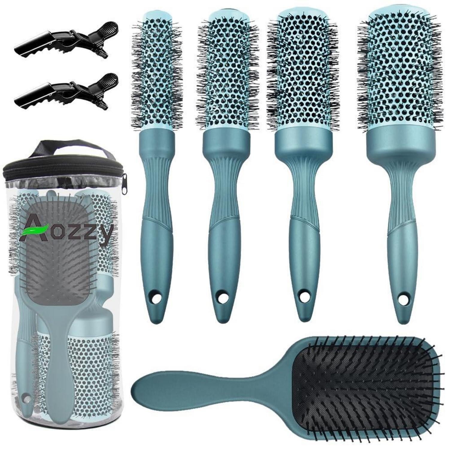 LuxusKollektion Haarbürsten-Set Haar-Rundbürste Set Föhnen Glätten Salon Styling Keramik Antistatische
