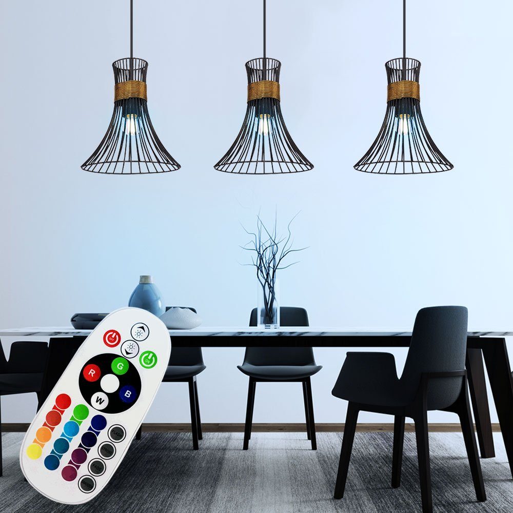 etc-shop LED Pendelleuchte, Leuchtmittel inklusive, Warmweiß, Farbwechsel, Stab Design Pendel Decken Leuchte DIMMBAR Fernbedienung Hänge Lampe