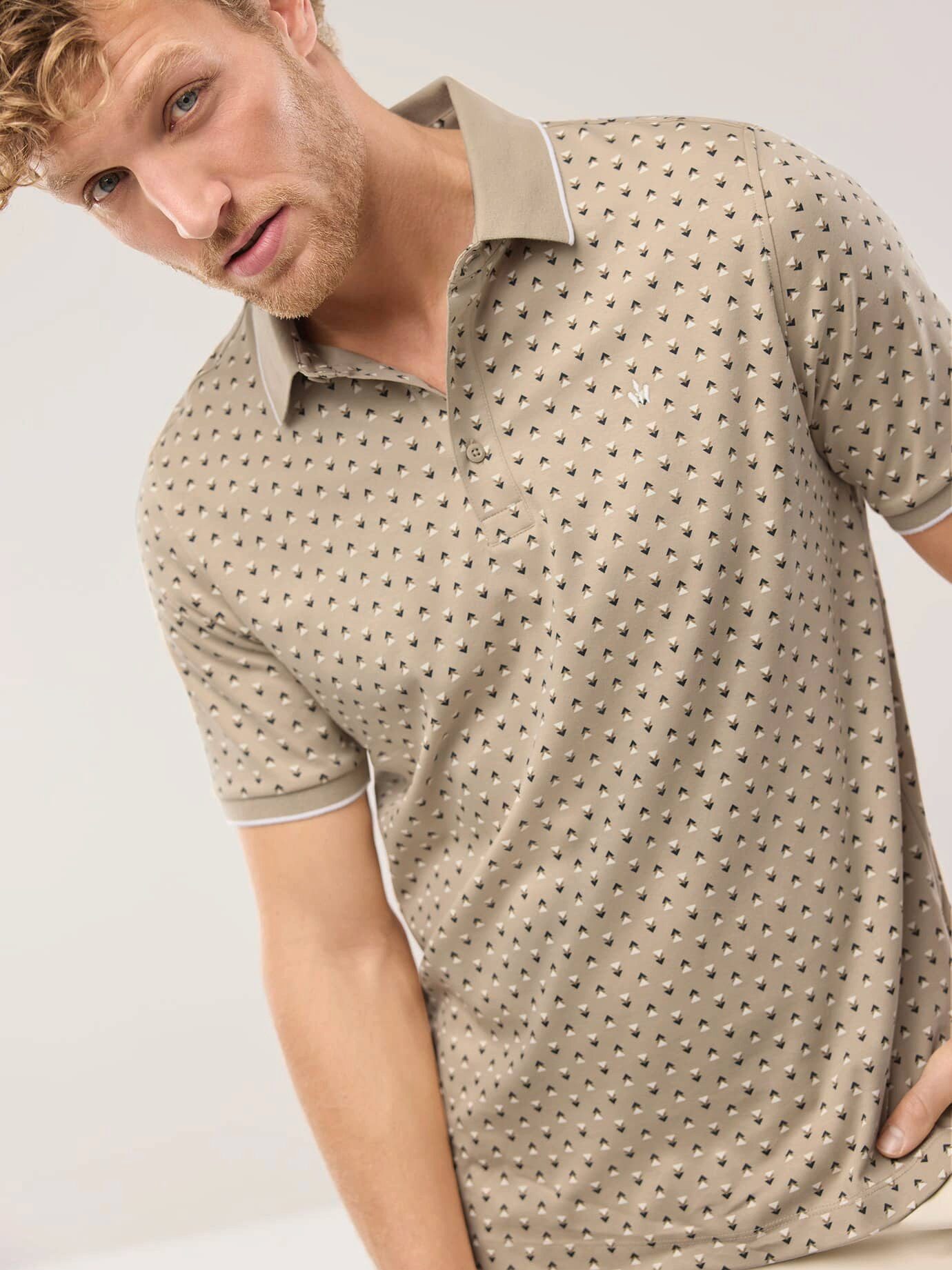 Walbusch Poloshirt Herren Interlock Polo Kurzarm Baumwolle Pflegeleicht, atmungsaktiv, Flachstrickkragen, Seitenschlitze