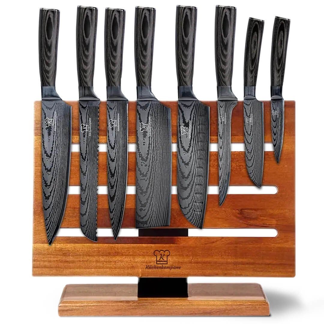 Küchenkompane Ножи-Set Küchenmesser Komibpaket mit magnetischem Ножиblock - Kurai (2-tlg)
