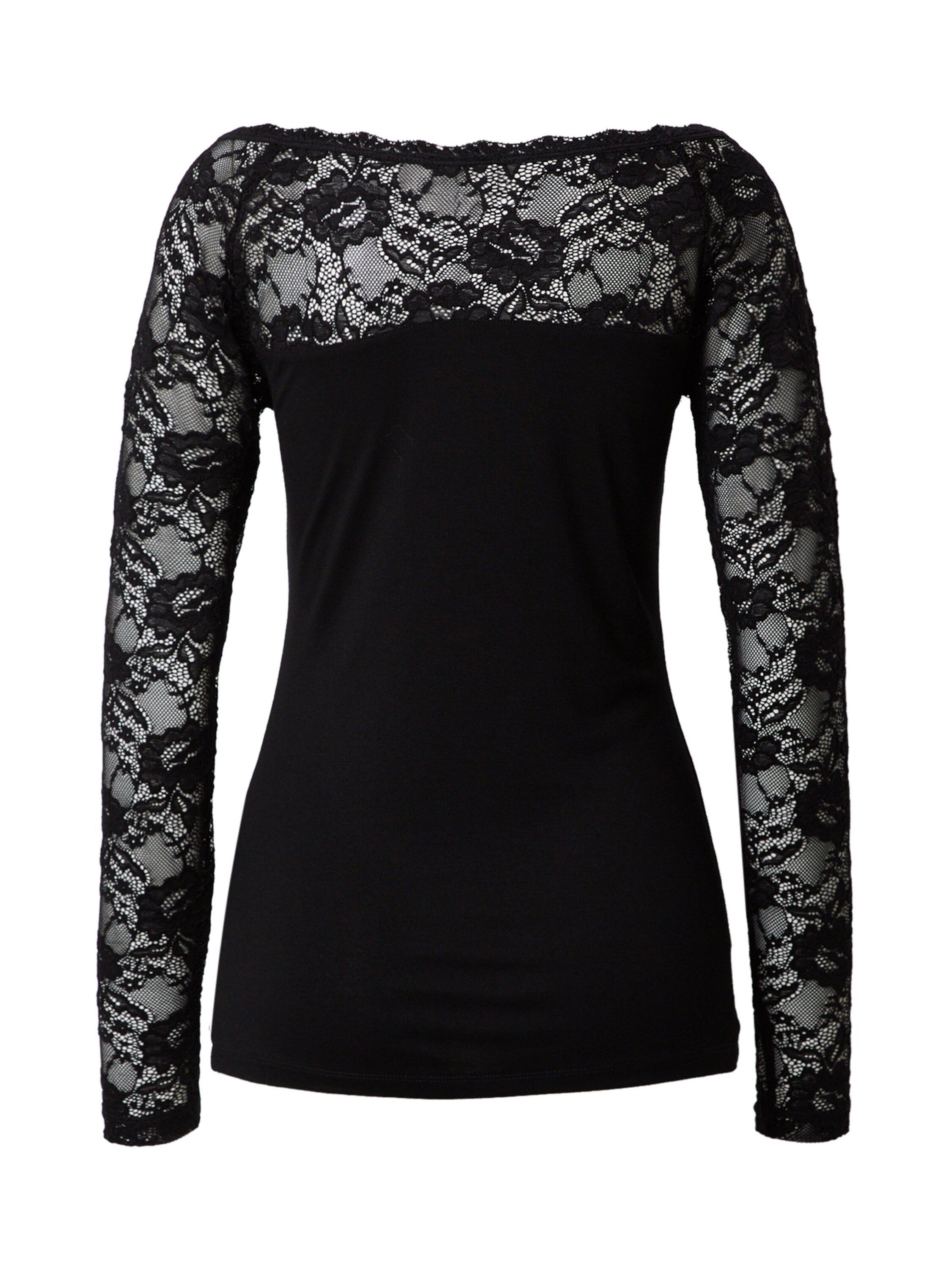 KAFFE Langarmshirt Lacy (1-tlg) Spitze günstig online kaufen