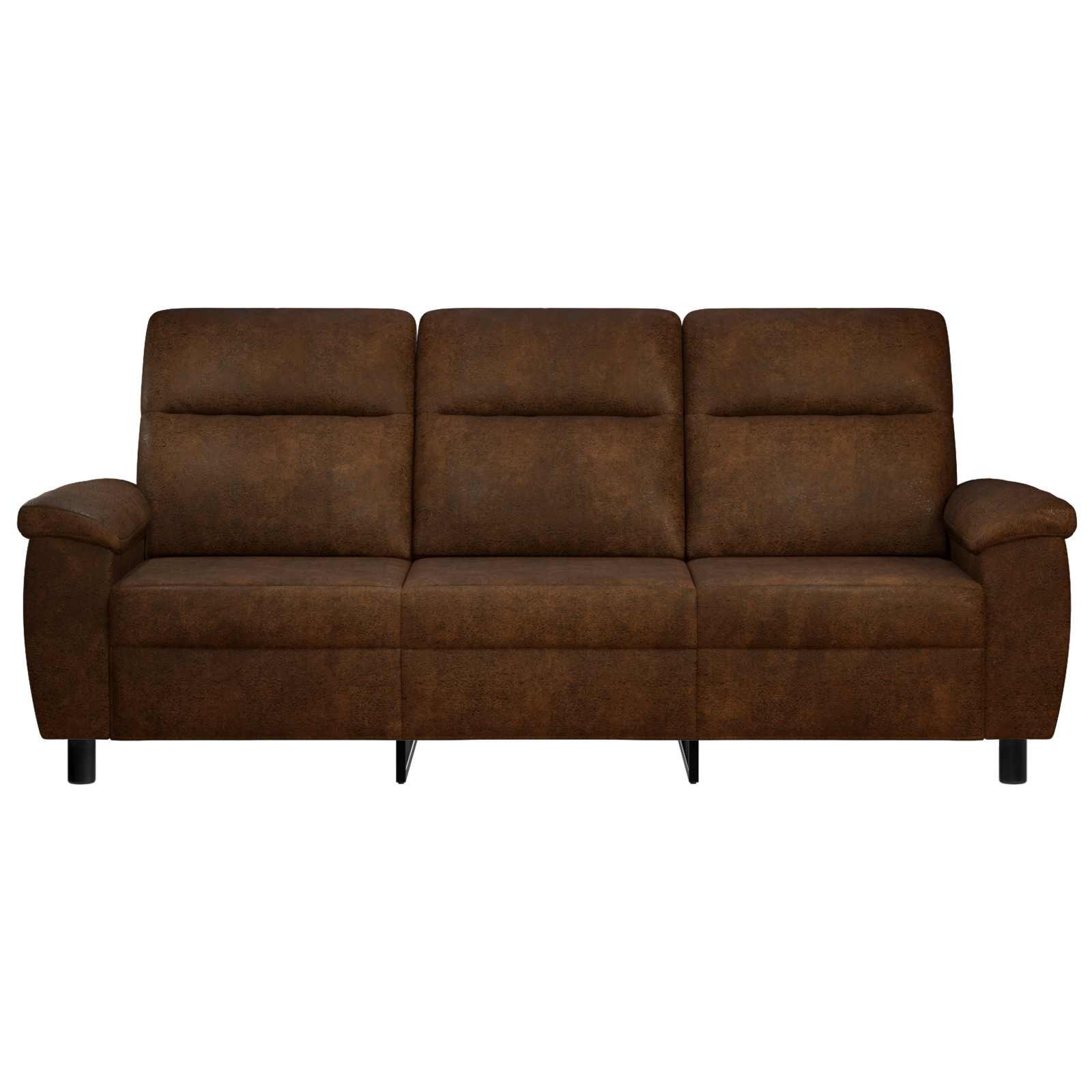 vidaXL Sofa Sofa Braun 214 x 90 x 95 cm Kunstwildleder, 1 Teile – Bild 3 von 5